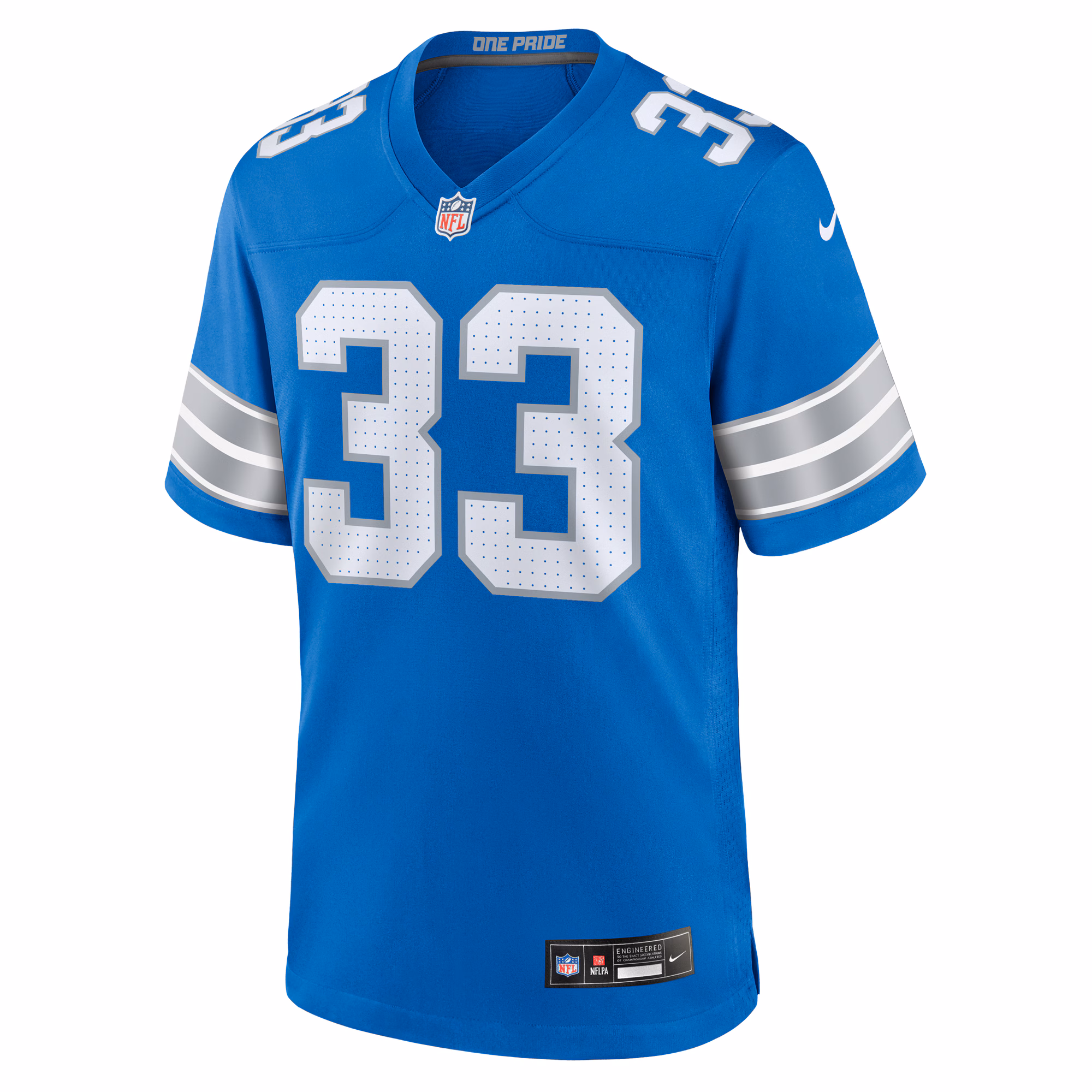 Men's Detroit Lions Sione Vaki  Blue Team Game Jersey