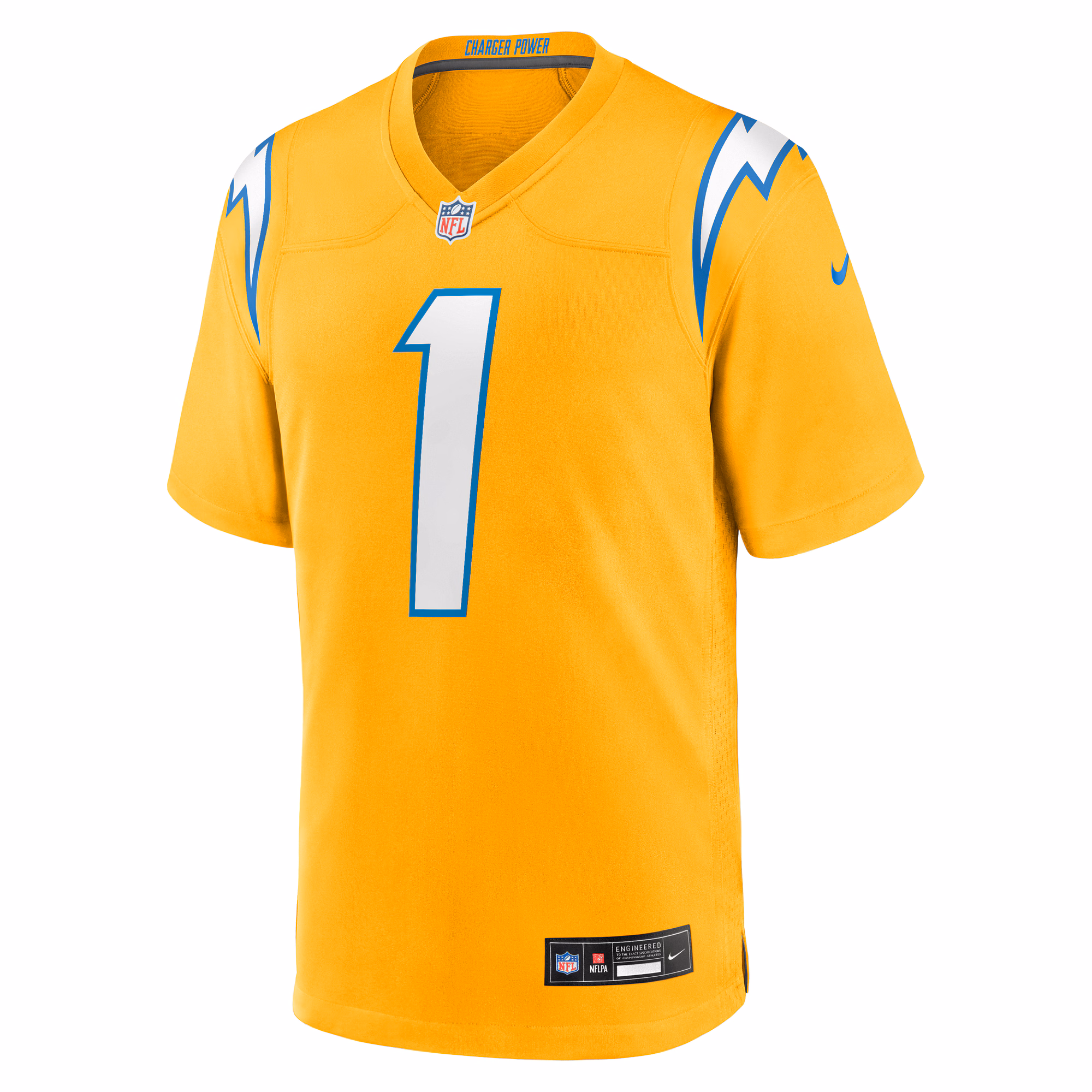 Men's Los Angeles Chargers Quentin Johnston  Gold Alternate Charger Power Game Player Jersey