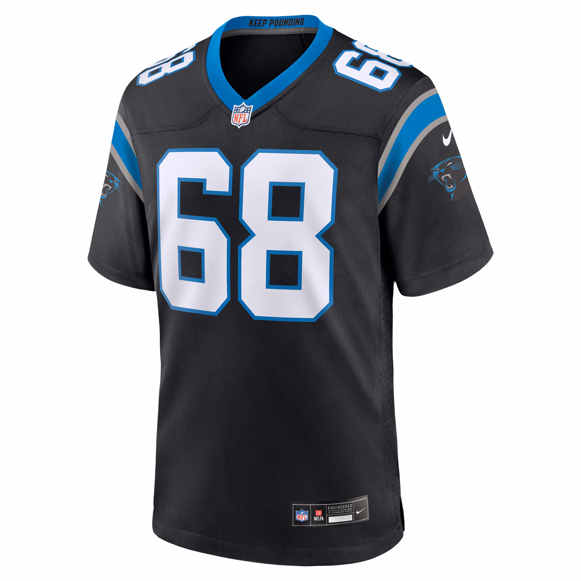 Men's Carolina Panthers Damien Lewis  Black Game Jersey