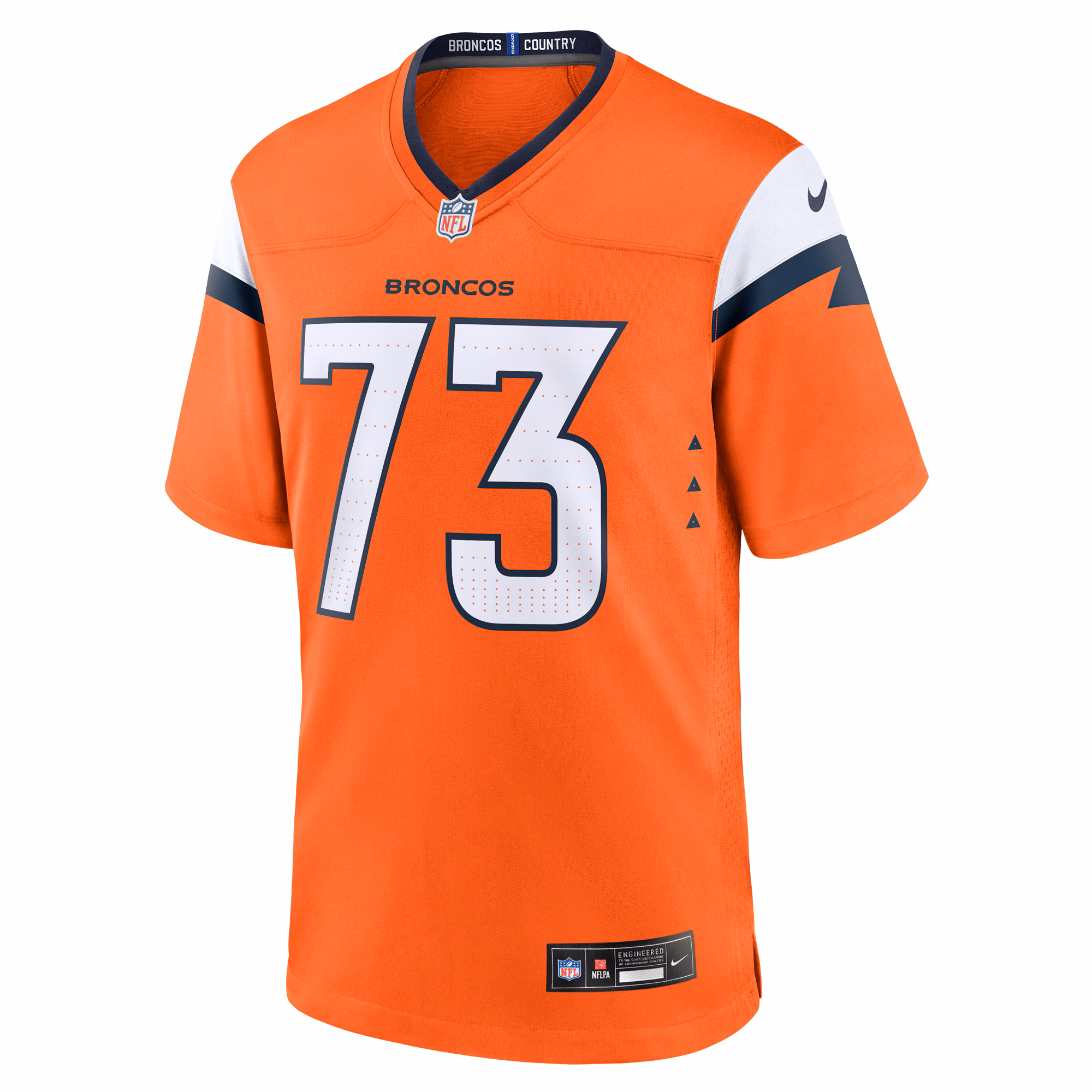 Men's Denver Broncos Frank Crum  Orange Team Game Jersey