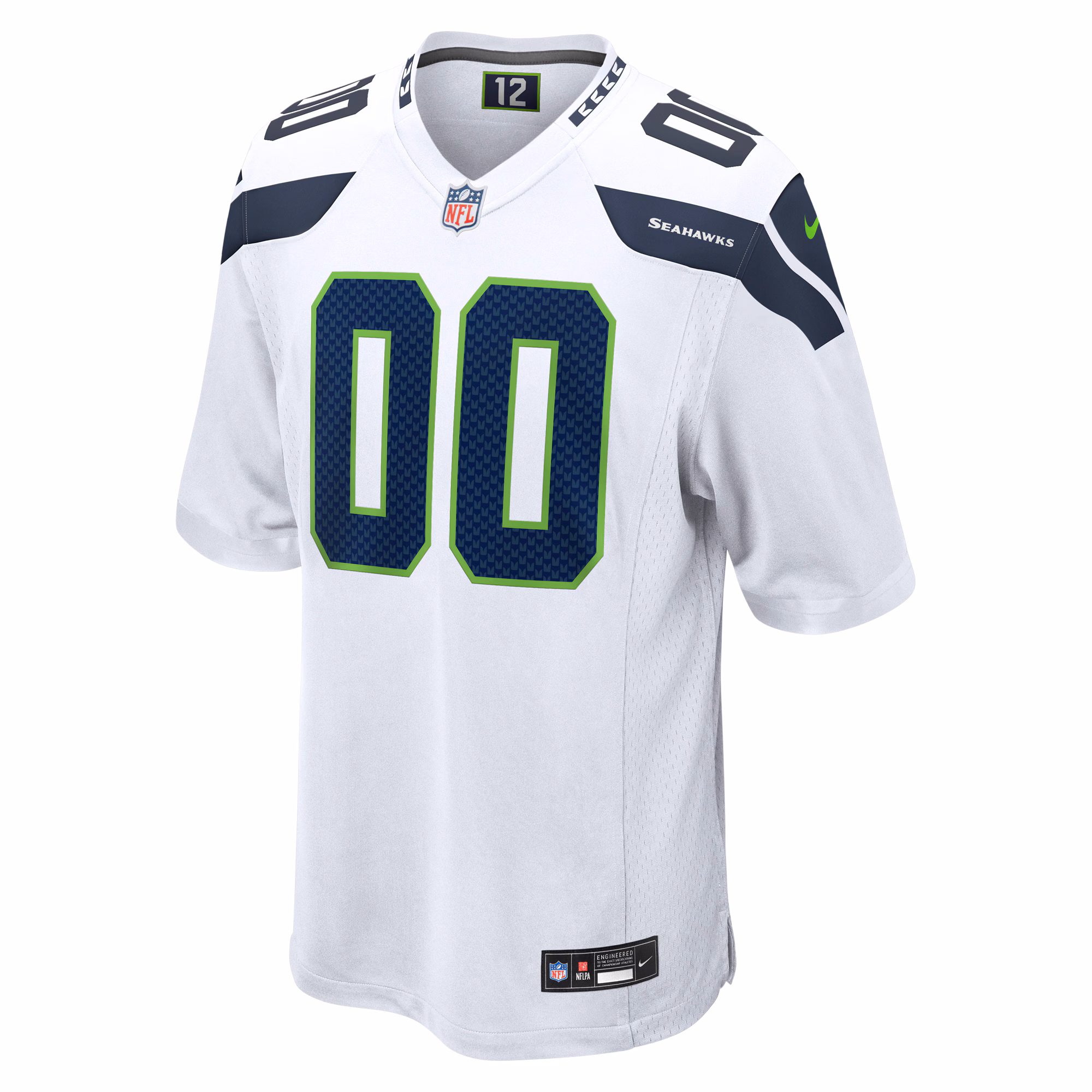 Men's Seattle Seahawks  White Custom Game Jersey