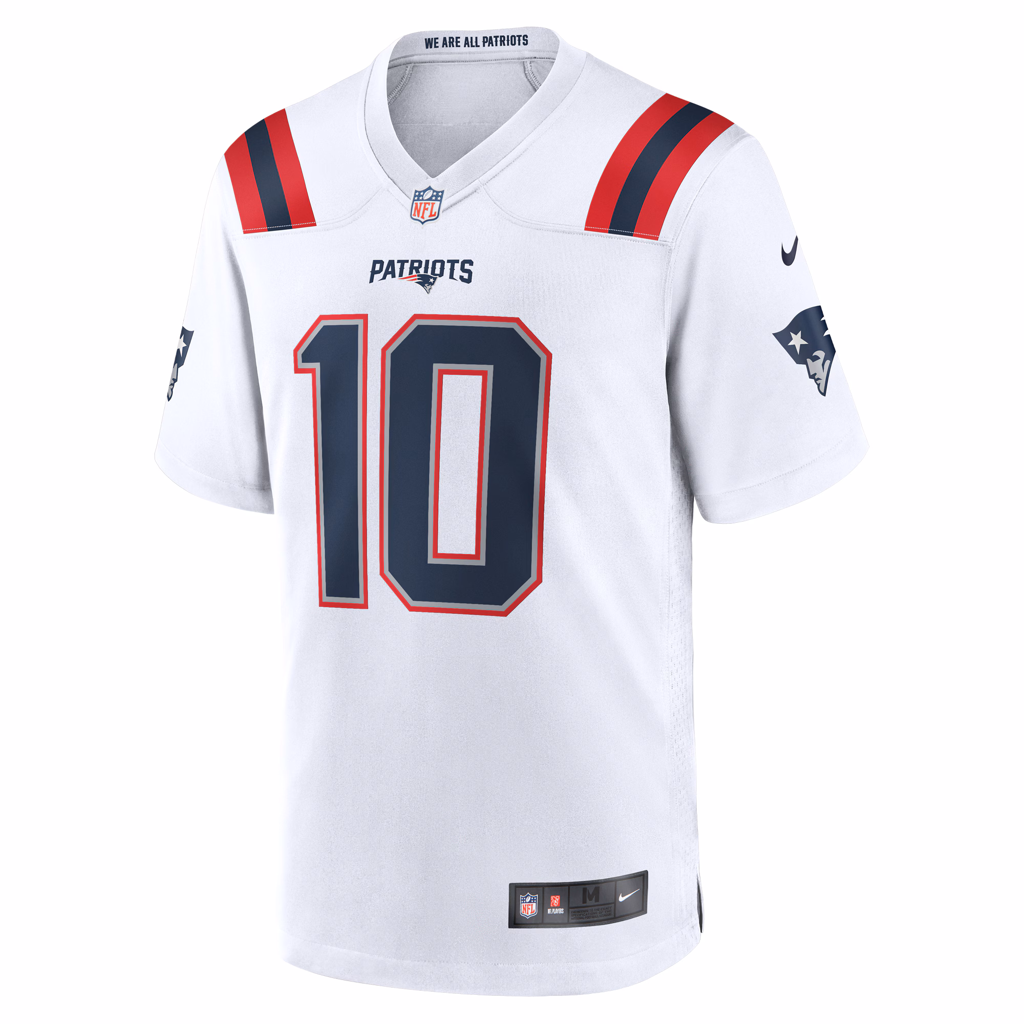 Men's New England Patriots Drake Maye  White Player Game Jersey