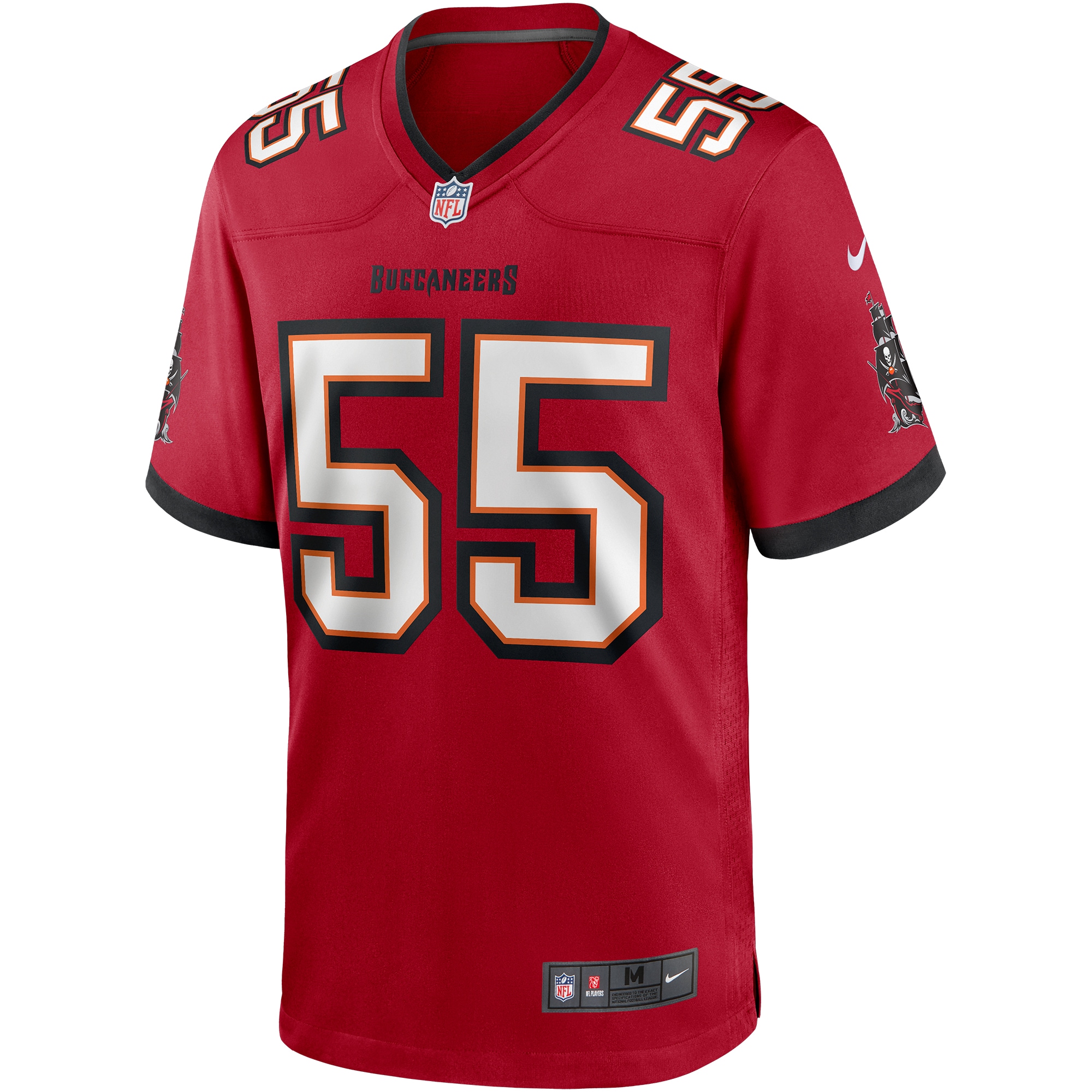 Men's Tampa Bay Buccaneers Derrick Brooks  Red Game Retired Player Jersey