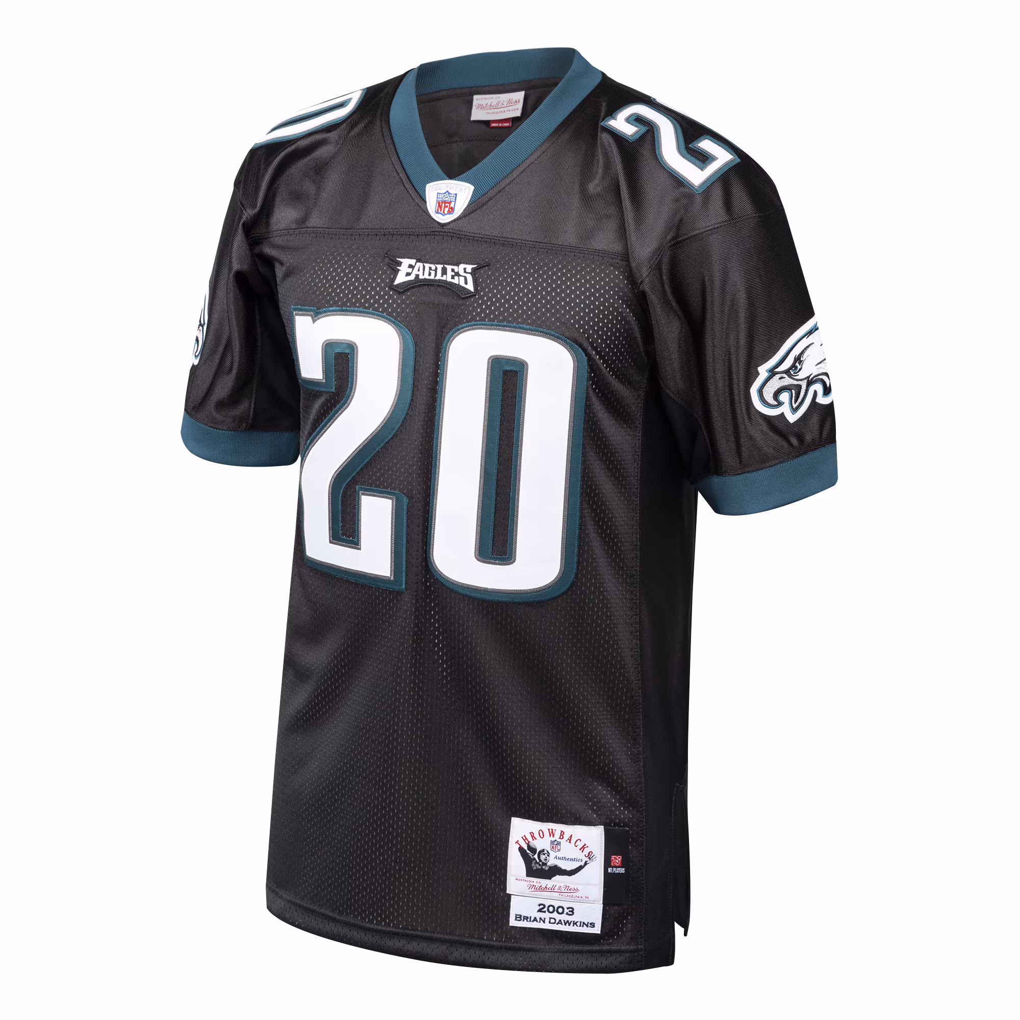 Men's Philadelphia Eagles 2003 Brian Dawkins Mitchell & Ness Black Authentic Throwback Retired Player Jersey