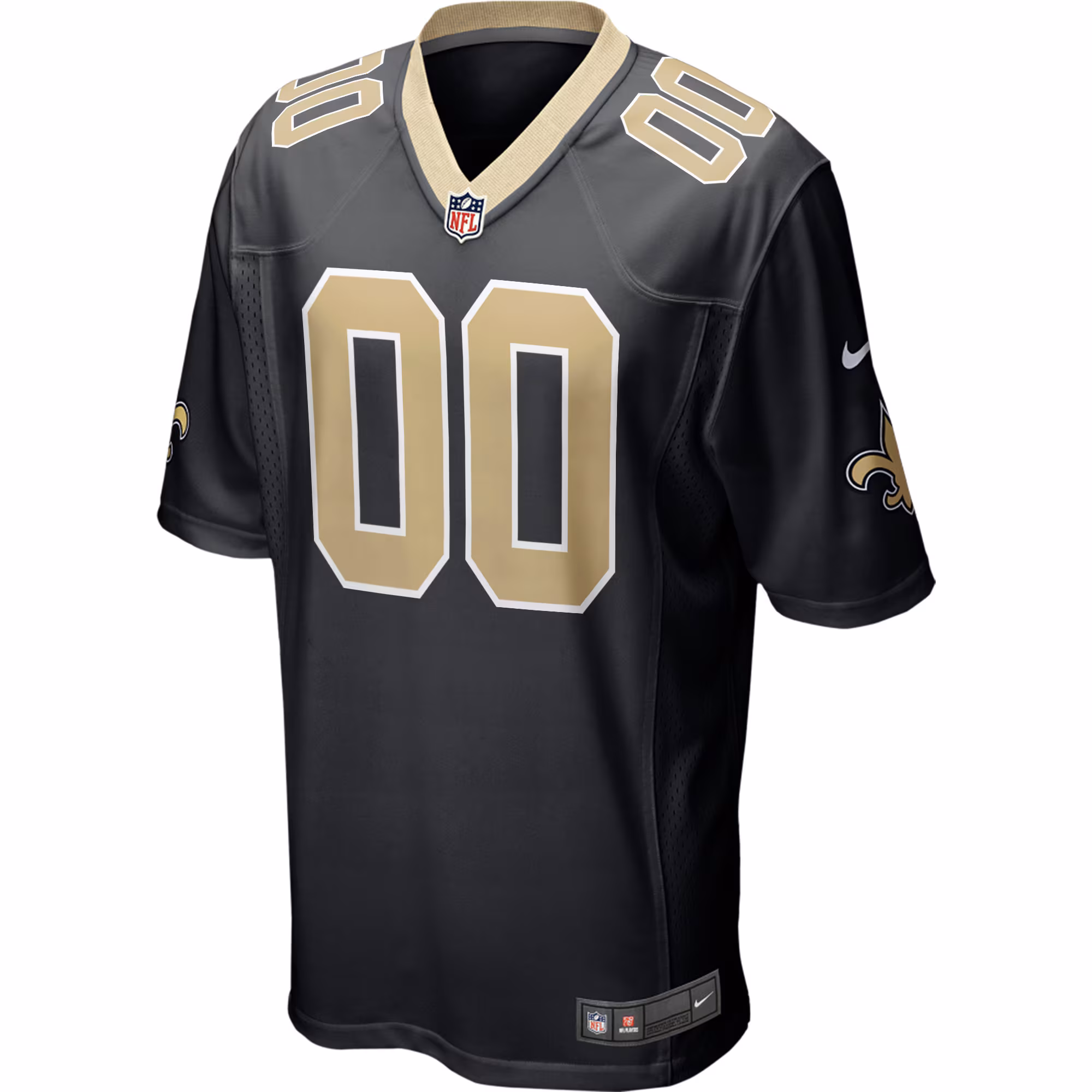 Men's New Orleans Saints  Black Custom Game Jersey