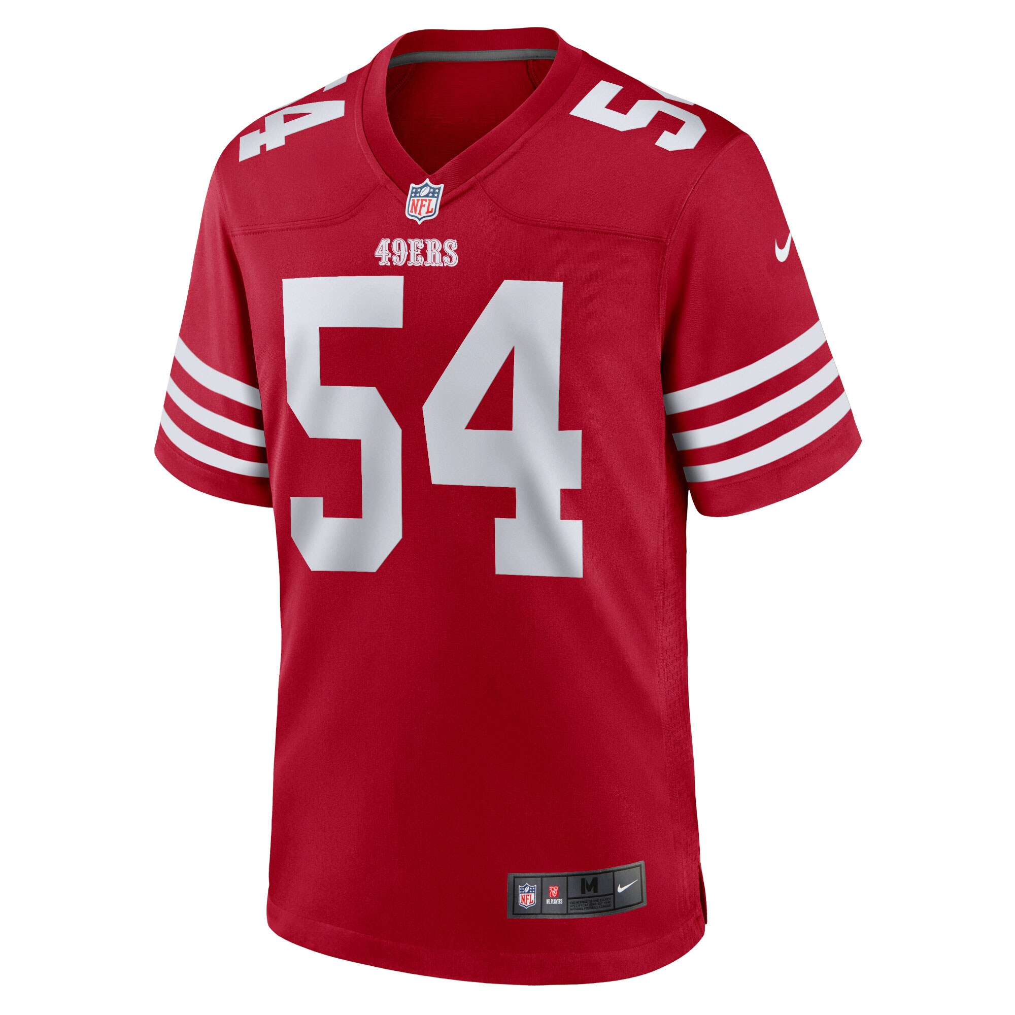 Men's San Francisco 49ers Fred Warner  Scarlet Team Game Player Jersey
