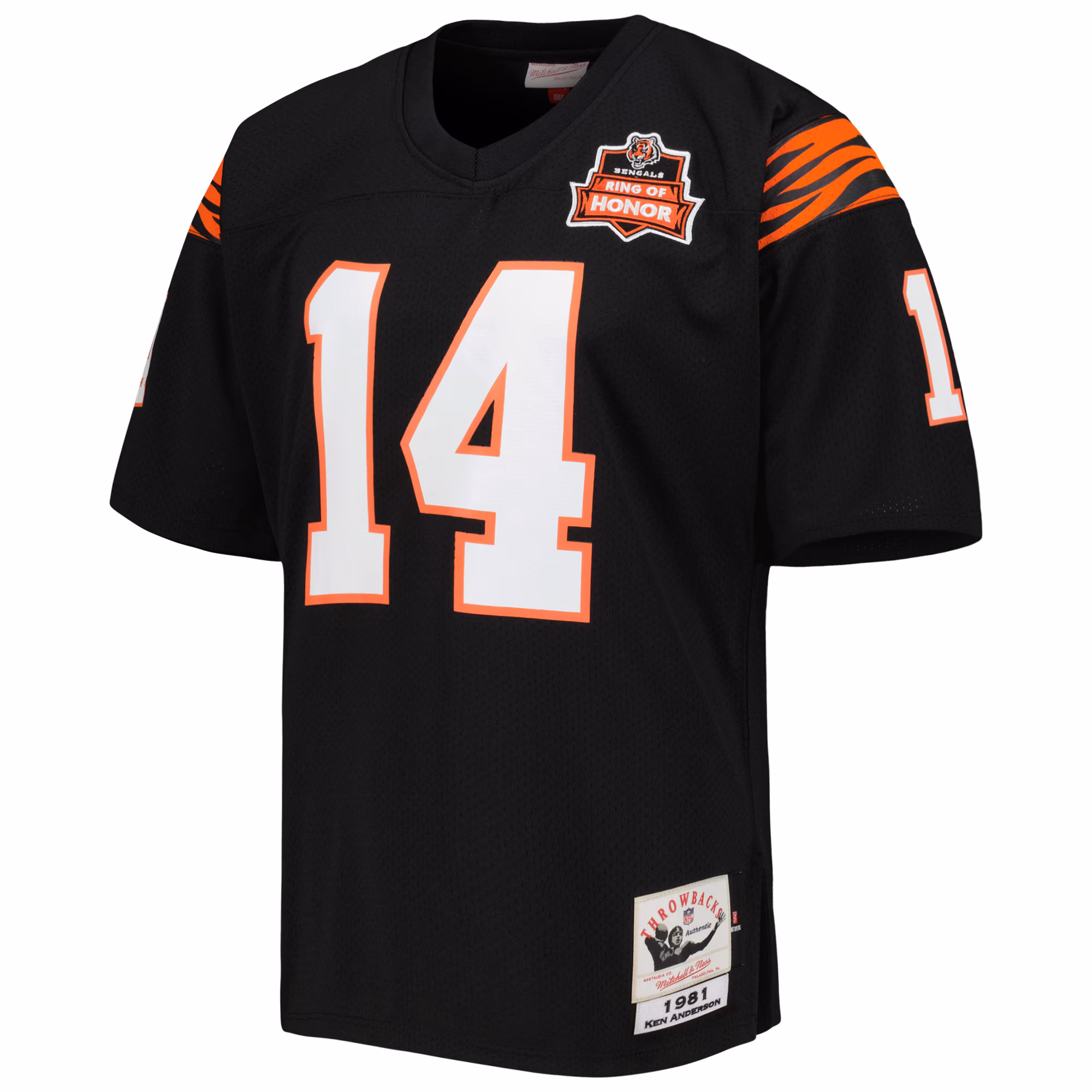 Men's Cincinnati Bengals 1981 Ken Anderson Mitchell & Ness Black Authentic Throwback Retired Player Jersey