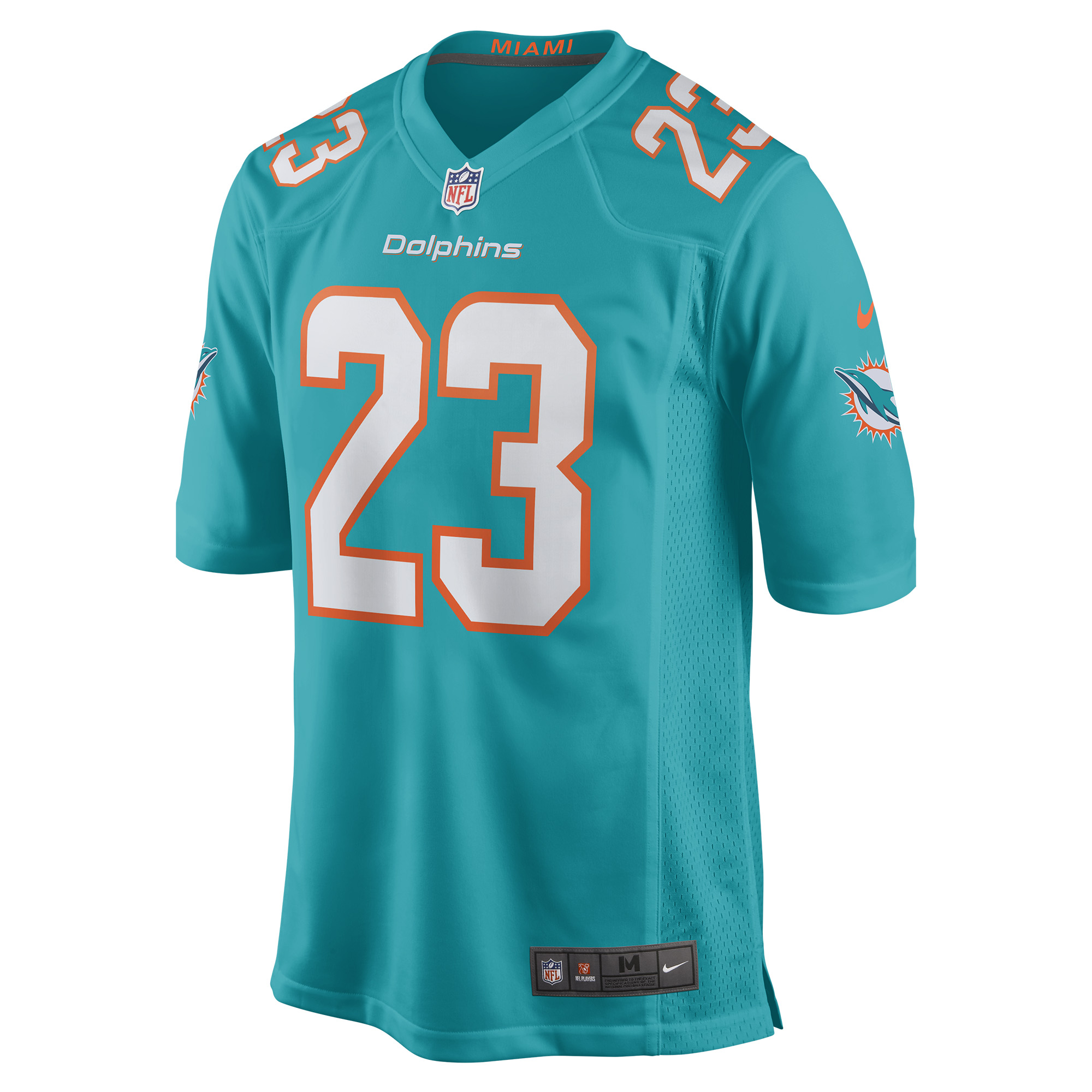Men's Miami Dolphins Jeff Wilson Jr.  Aqua Game Player Jersey