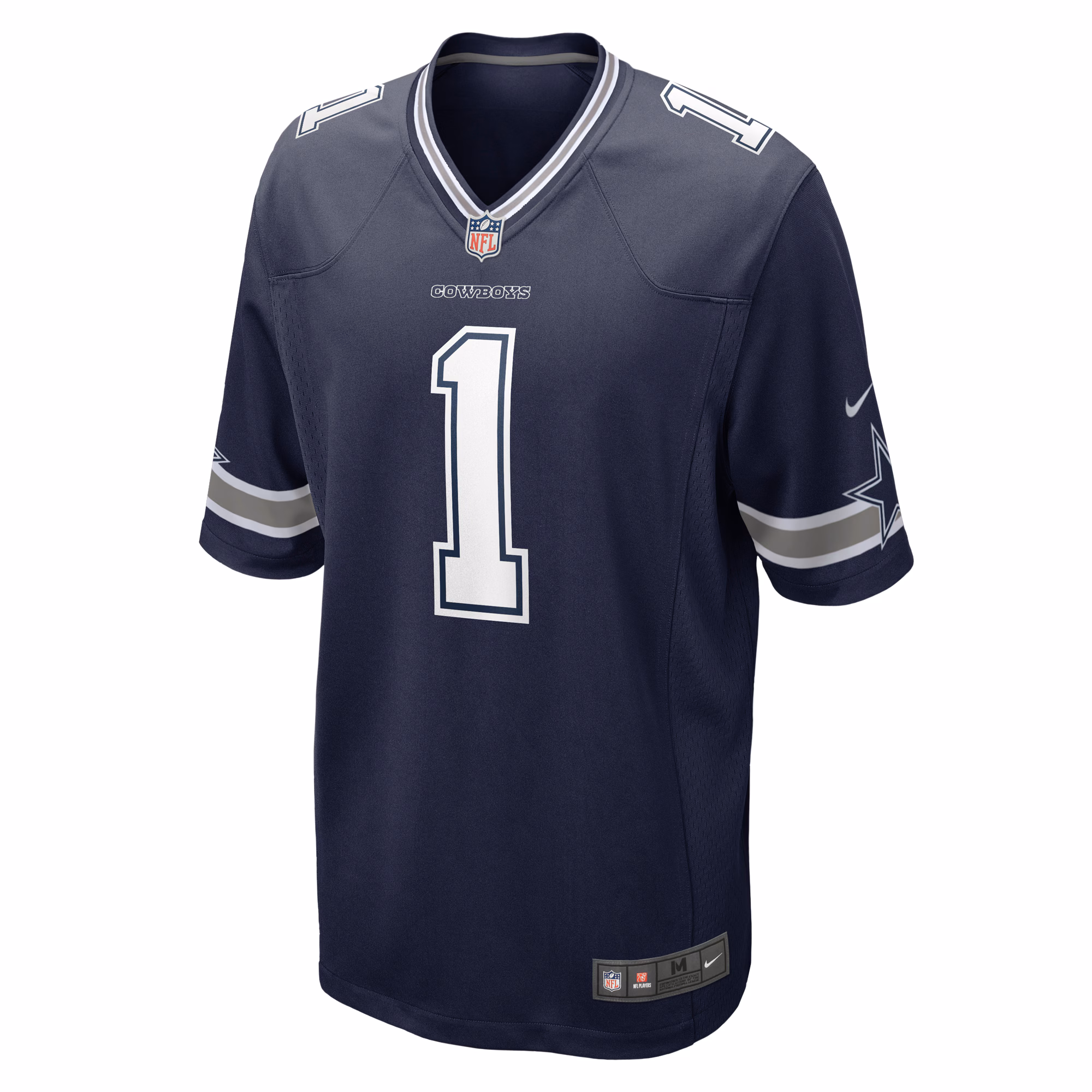 Men's Dallas Cowboys Number 1 Dad  Navy Game Jersey