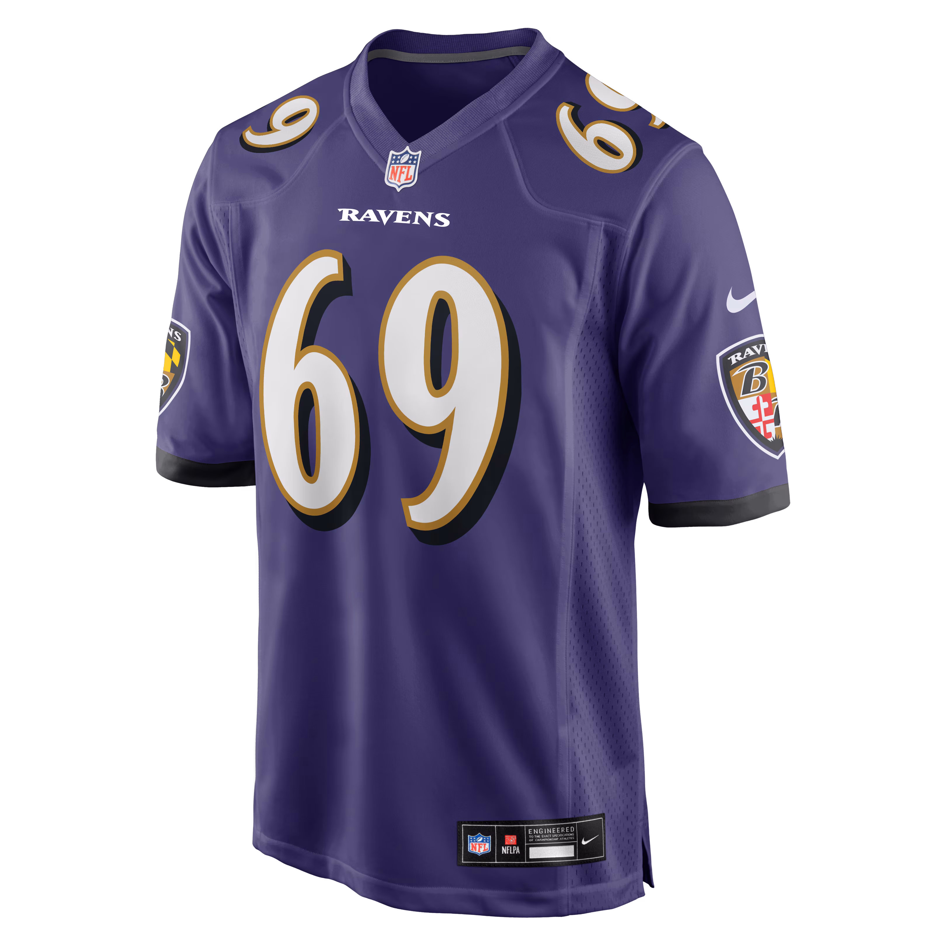 Men's Baltimore Ravens Josh Tupou  Purple Team Game Jersey