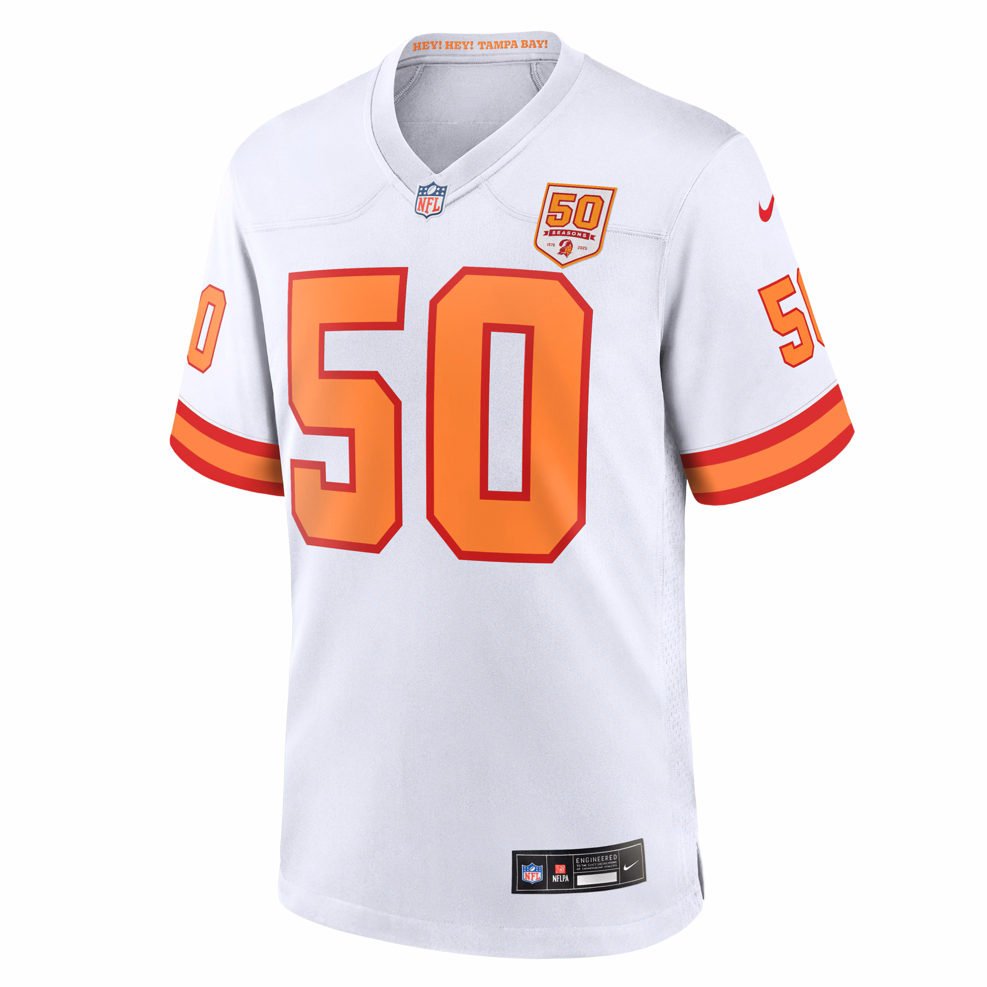 Men's '76 Tampa Bay Buccaneers Vita Vea  White 50th Season Game Jersey