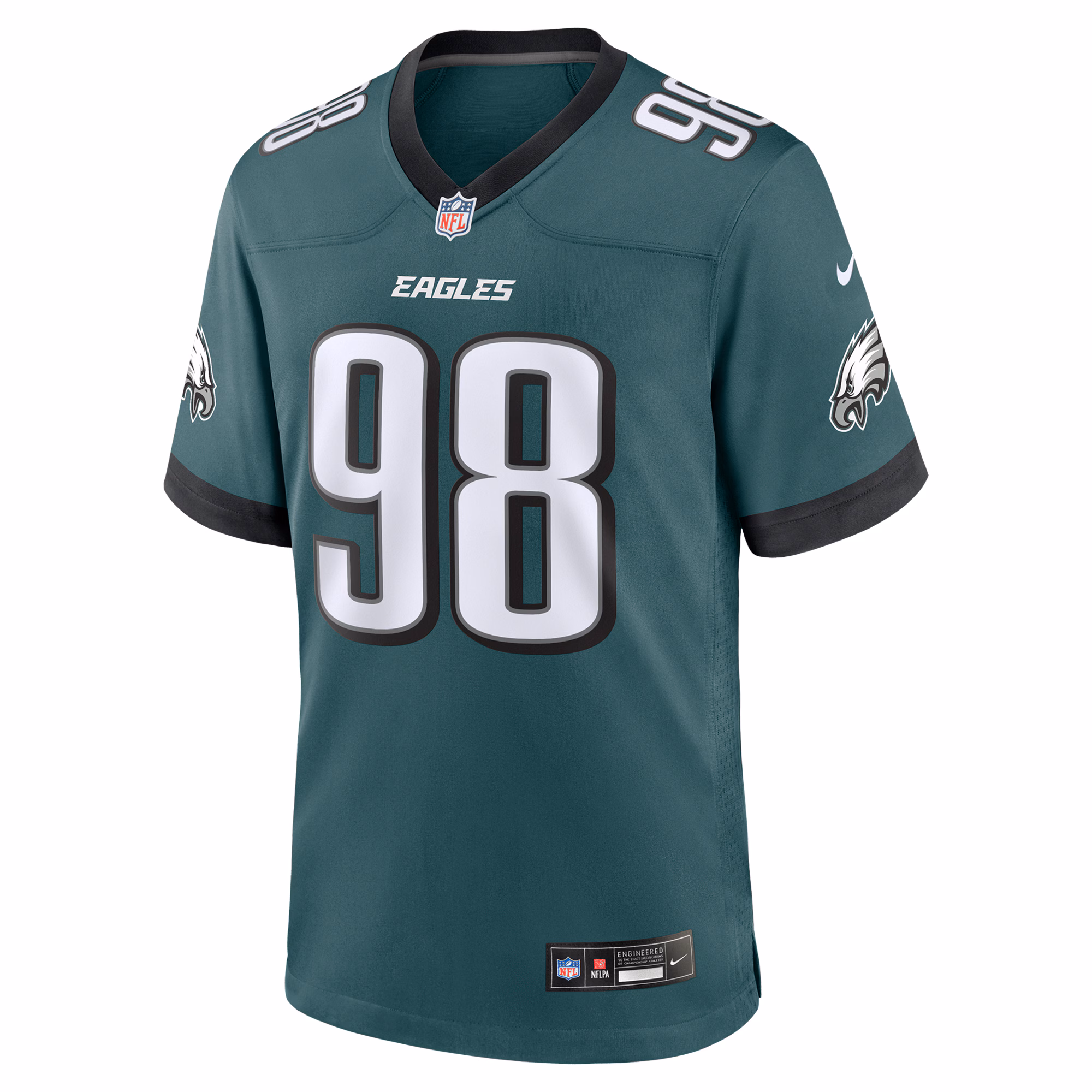 Men's Philadelphia Eagles Jalen Carter  Midnight Green Team Game Jersey
