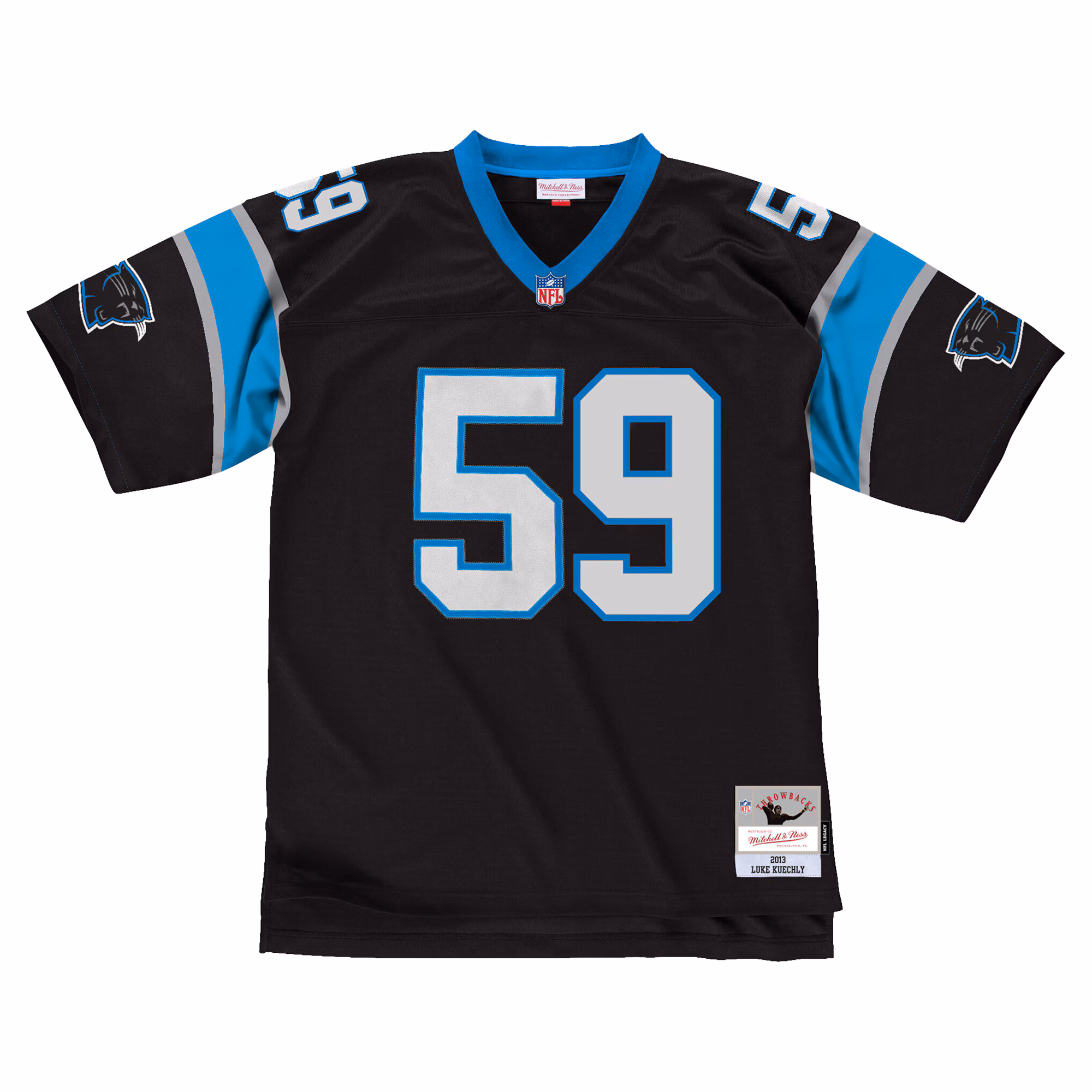 Men's Carolina Panthers Luke Kuechly Mitchell & Ness Black 2013 Legacy Throwback Replica Jersey