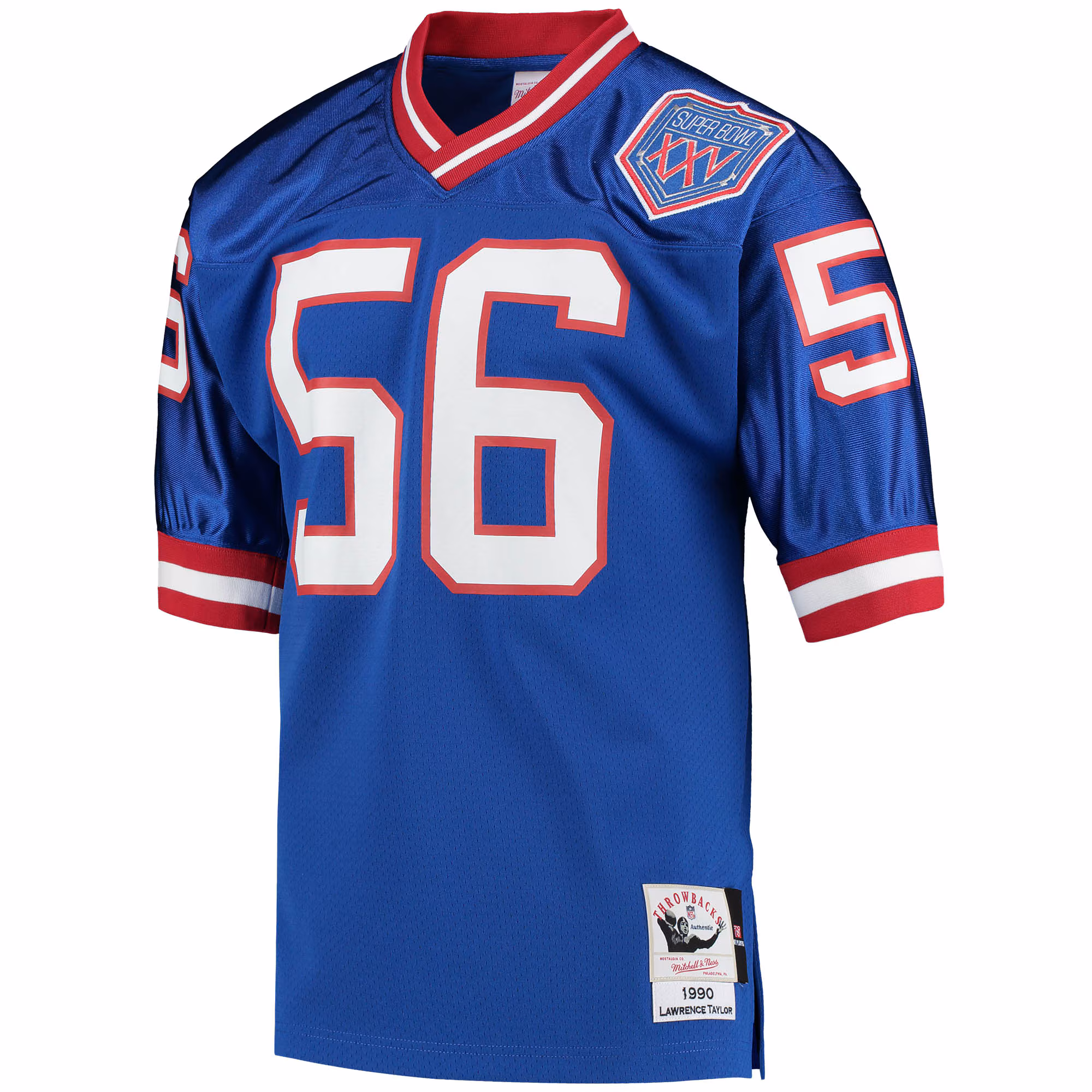 Men's New York Giants 1990 Lawrence Taylor Mitchell & Ness Royal Authentic Throwback Retired Player Jersey