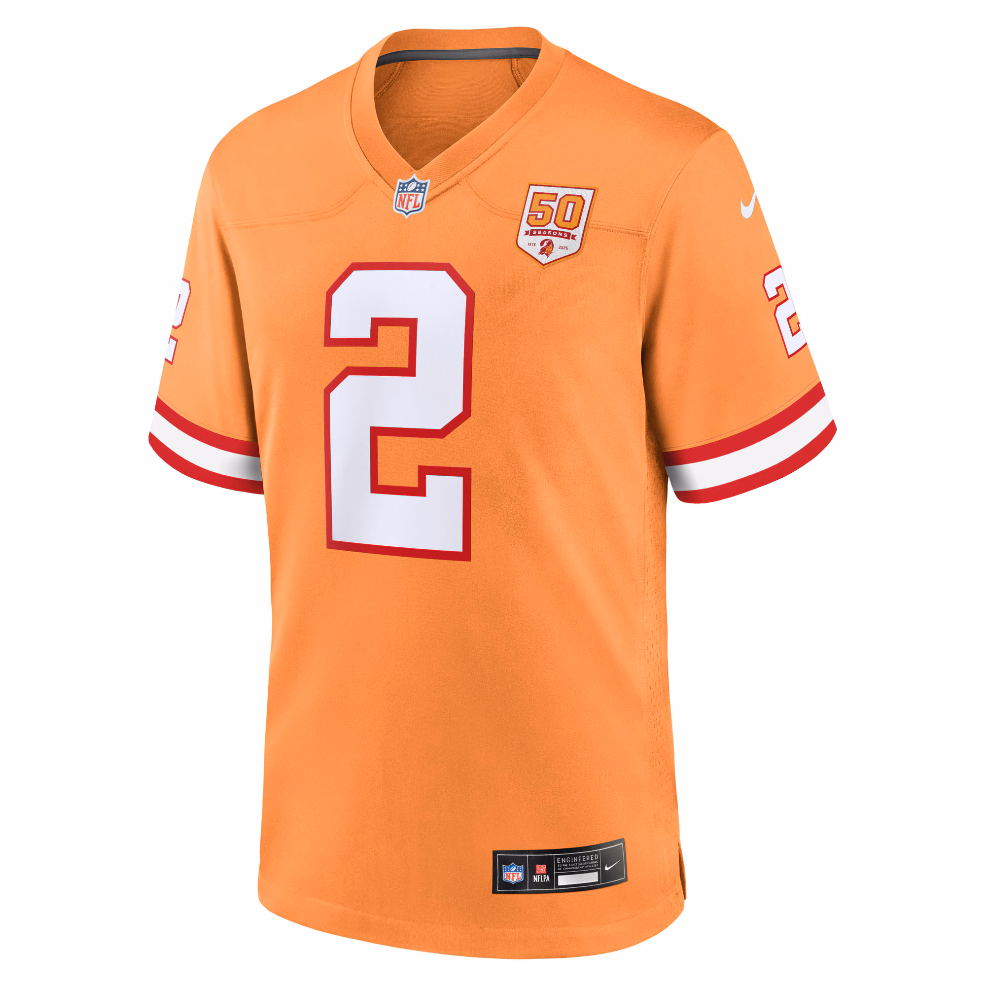 Men's Tampa Bay Buccaneers Emeka Egbuka  Creamsicle Alternate 2 50th Season Game Jersey