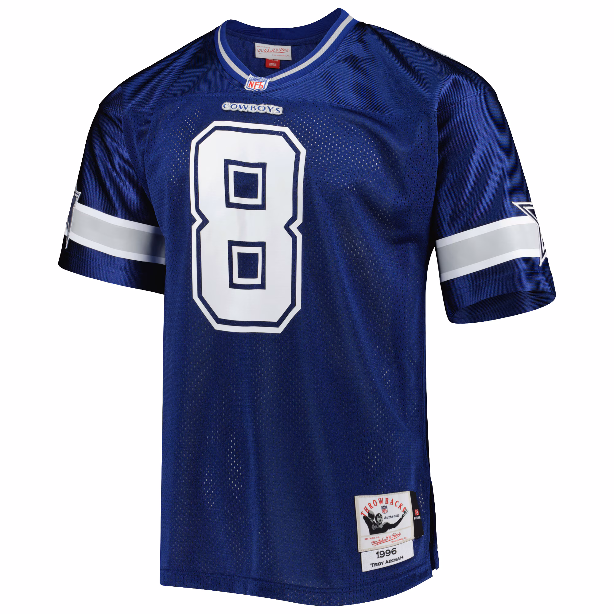 Men's Dallas Cowboys 1996 Troy Aikman Mitchell & Ness Navy Authentic Throwback Retired Player Jersey