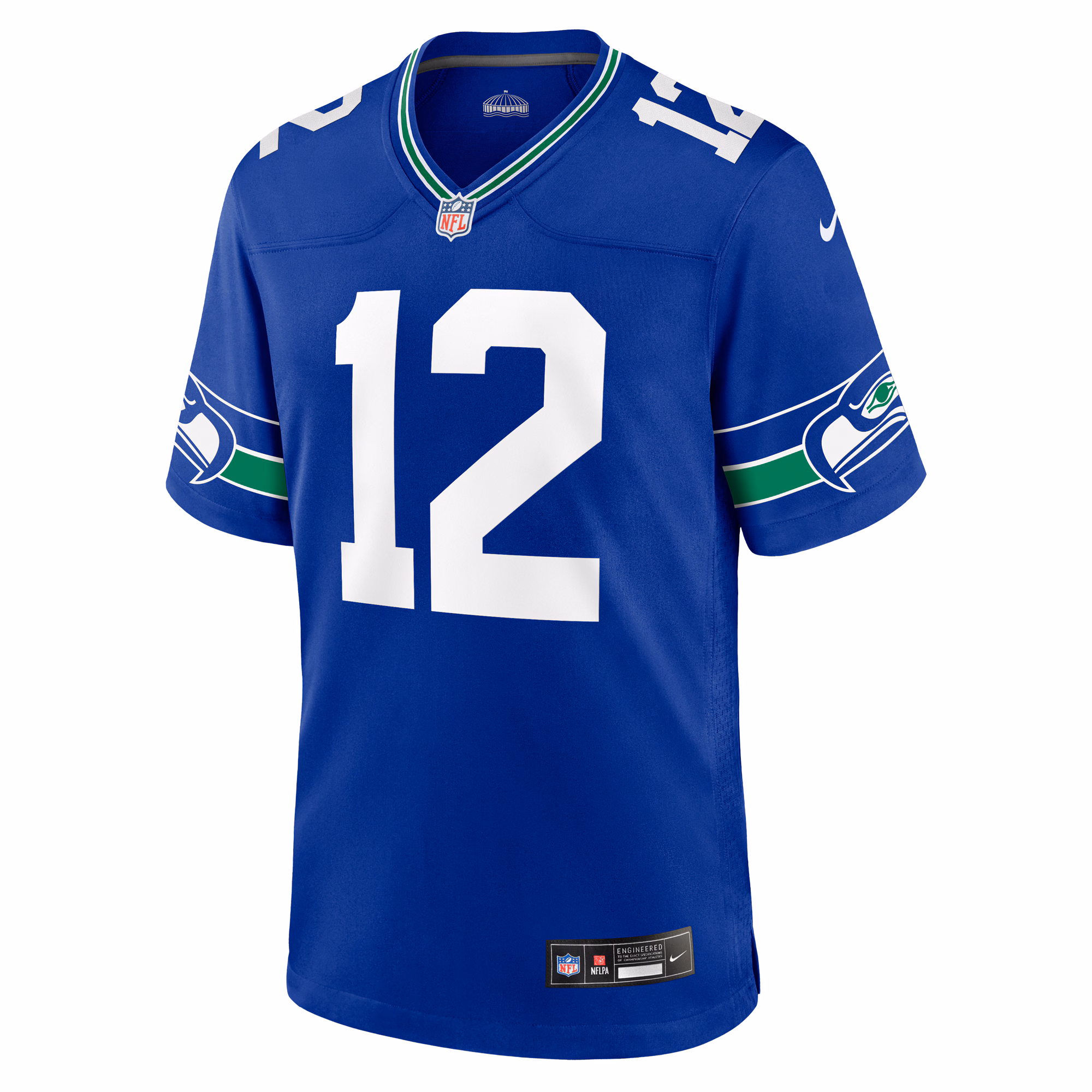 Men's Seattle Seahawks 12s  Royal Throwback Player Game Jersey