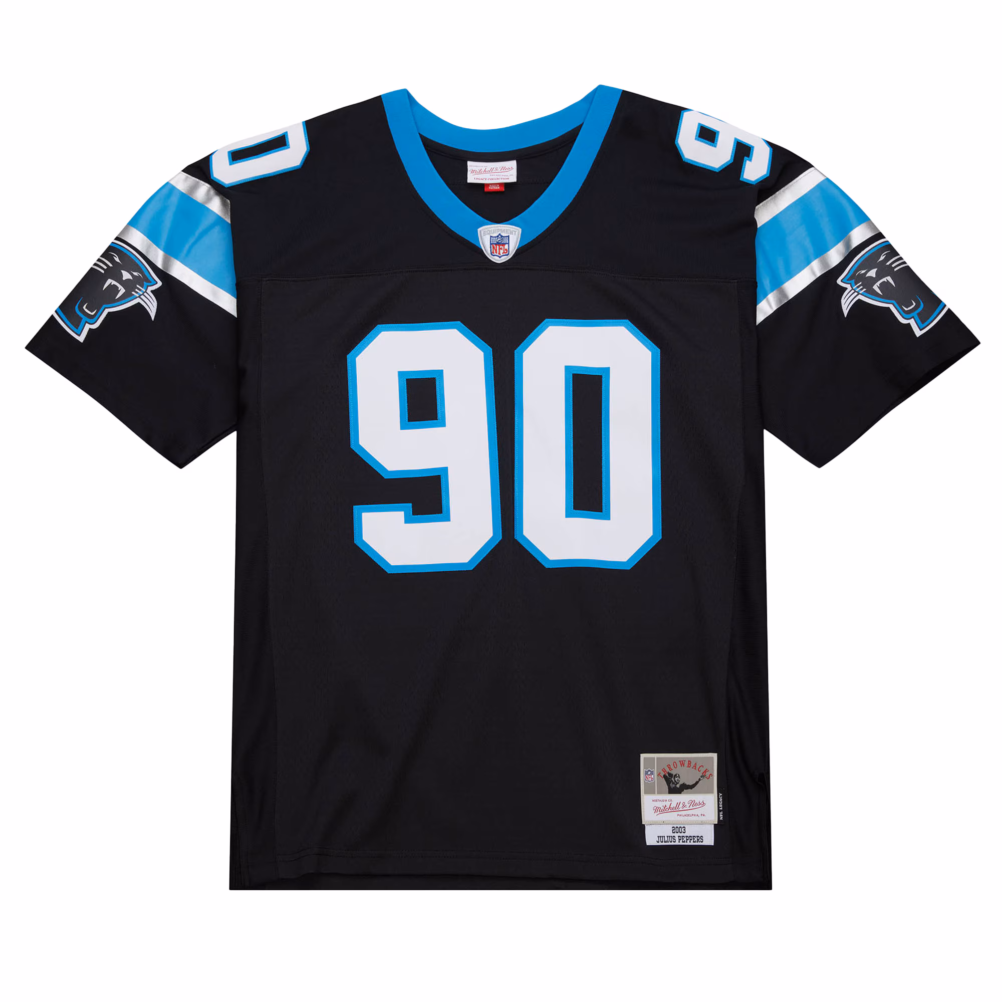 Men's Carolina Panthers Julius Peppers Mitchell & Ness Black Big & Tall 2003 Alternate Legacy Retired Player Jersey
