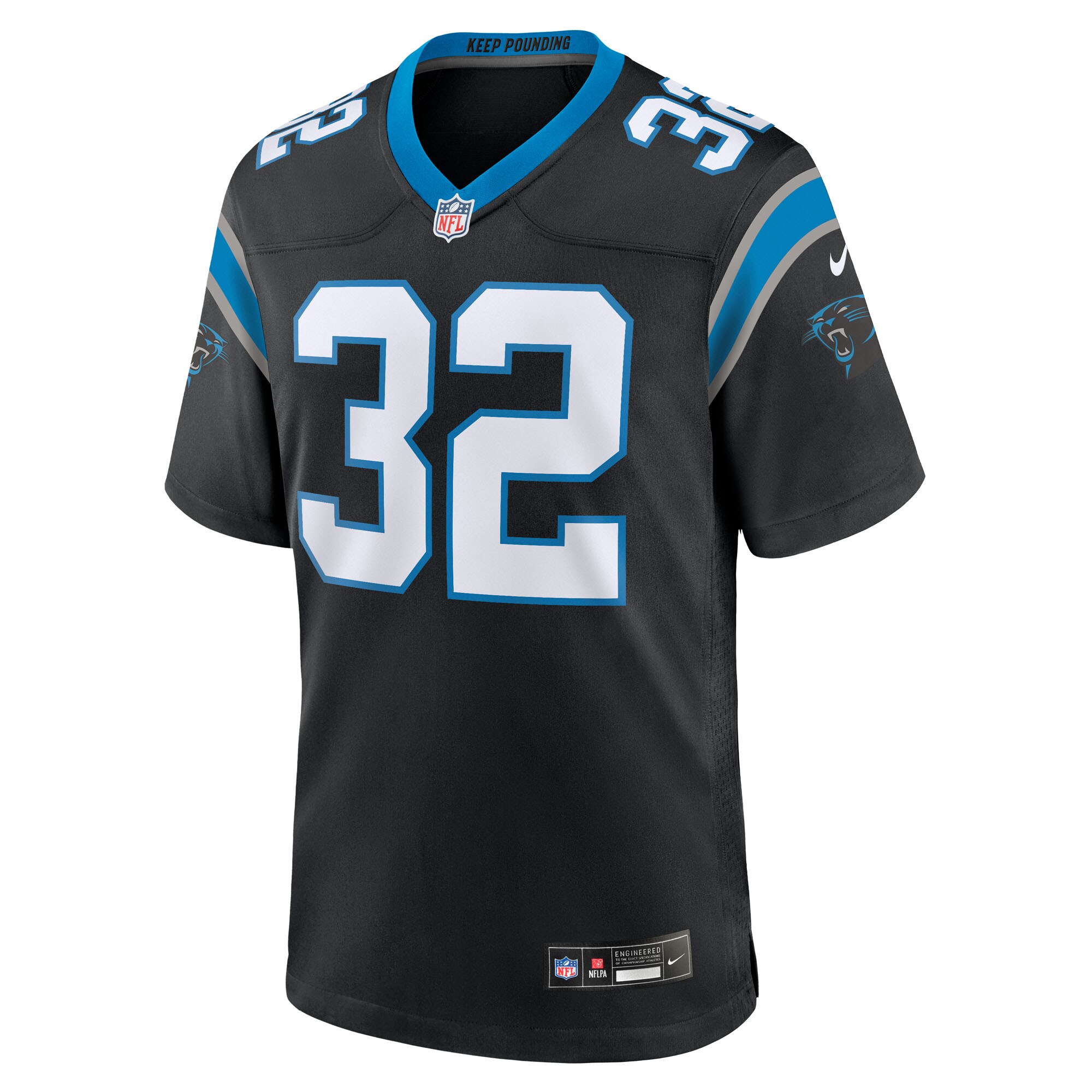 Men's Carolina Panthers Trevin Wallace  Black Team Game Jersey