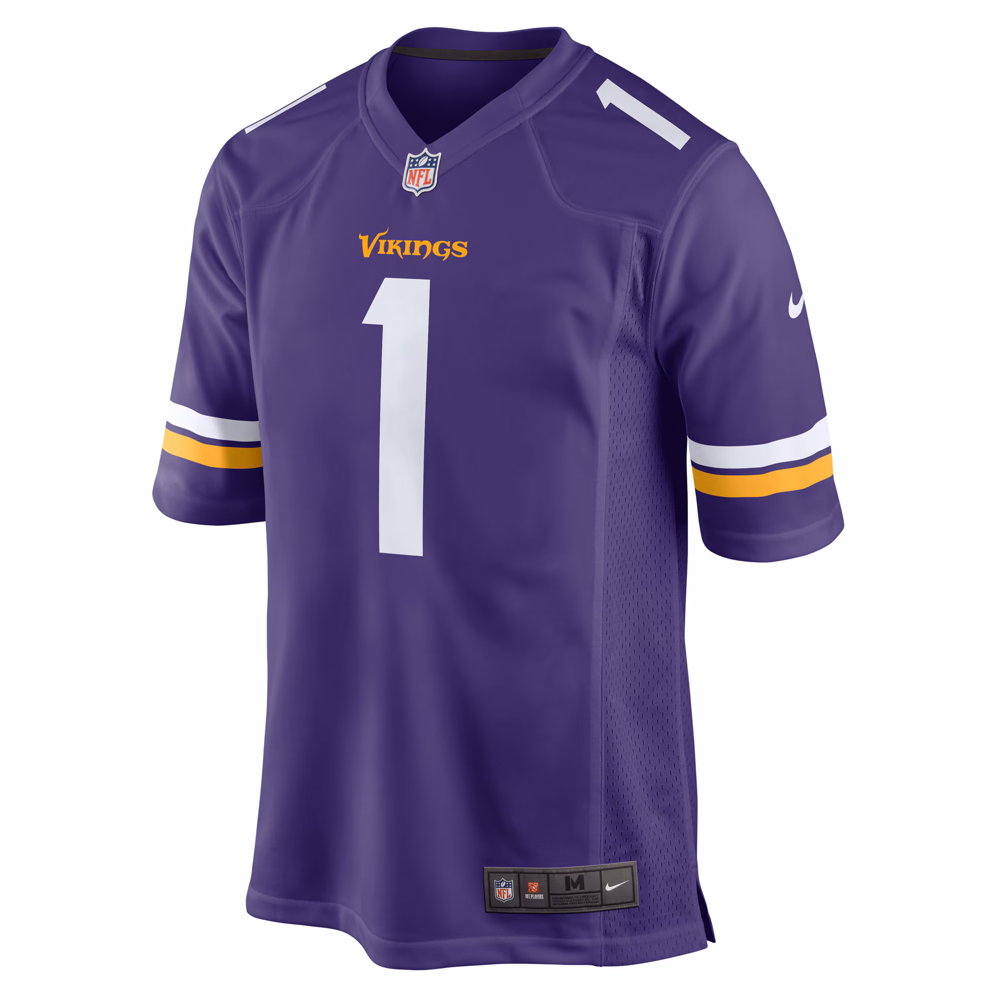 Men's Minnesota Vikings Number 1 Groom  Purple Game Jersey