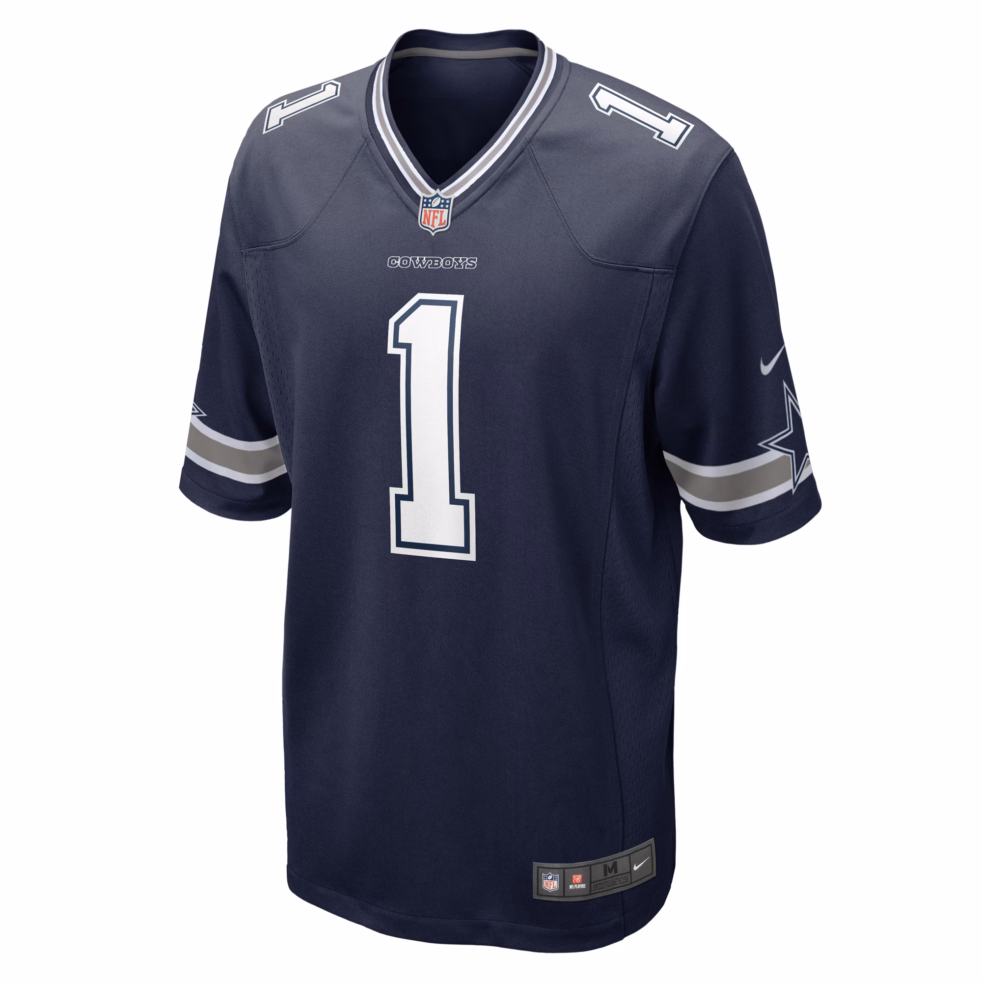 Men's Dallas Cowboys Number 1 Groom  Navy Game Jersey