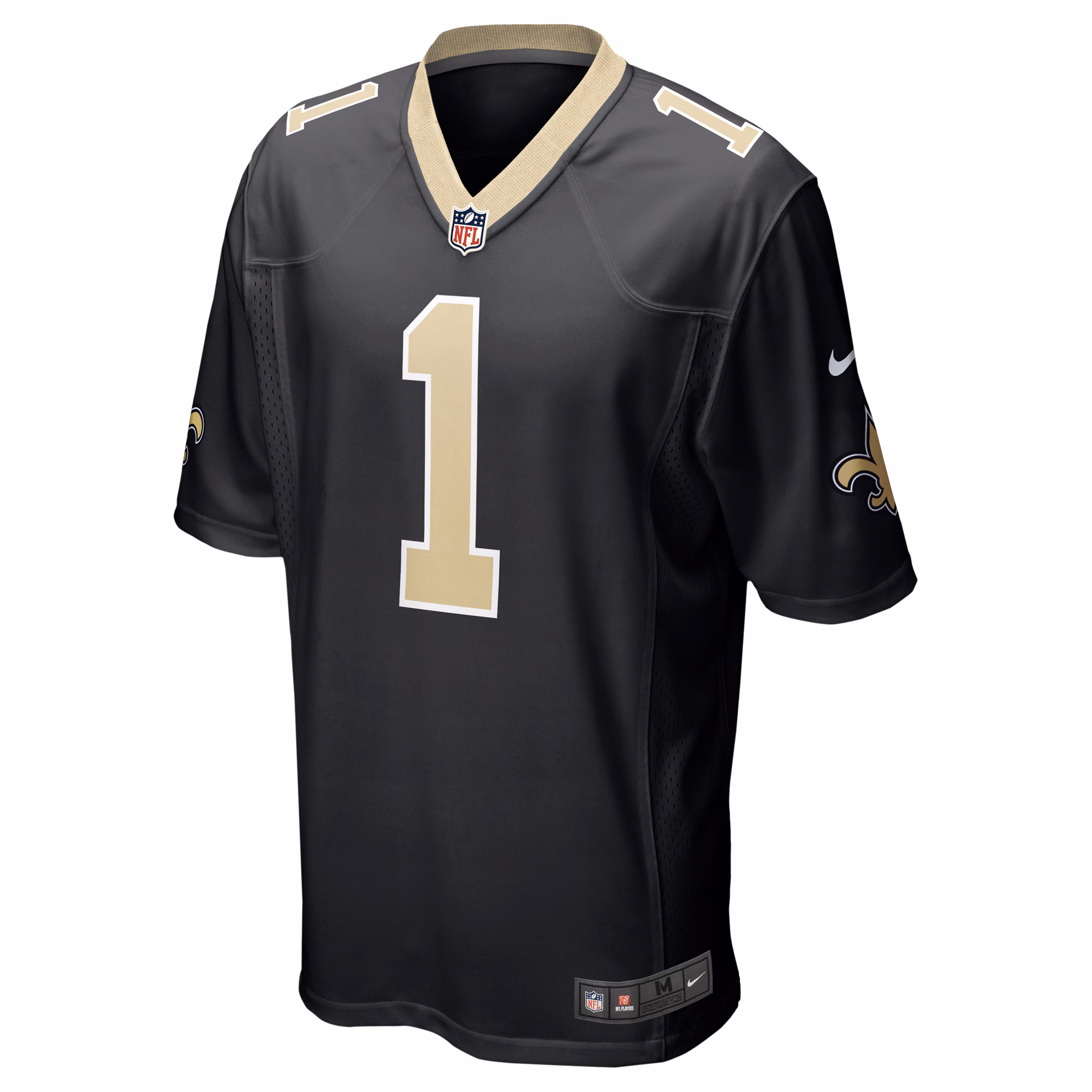 Men's New Orleans Saints Number 1 Dad  Black Game Jersey