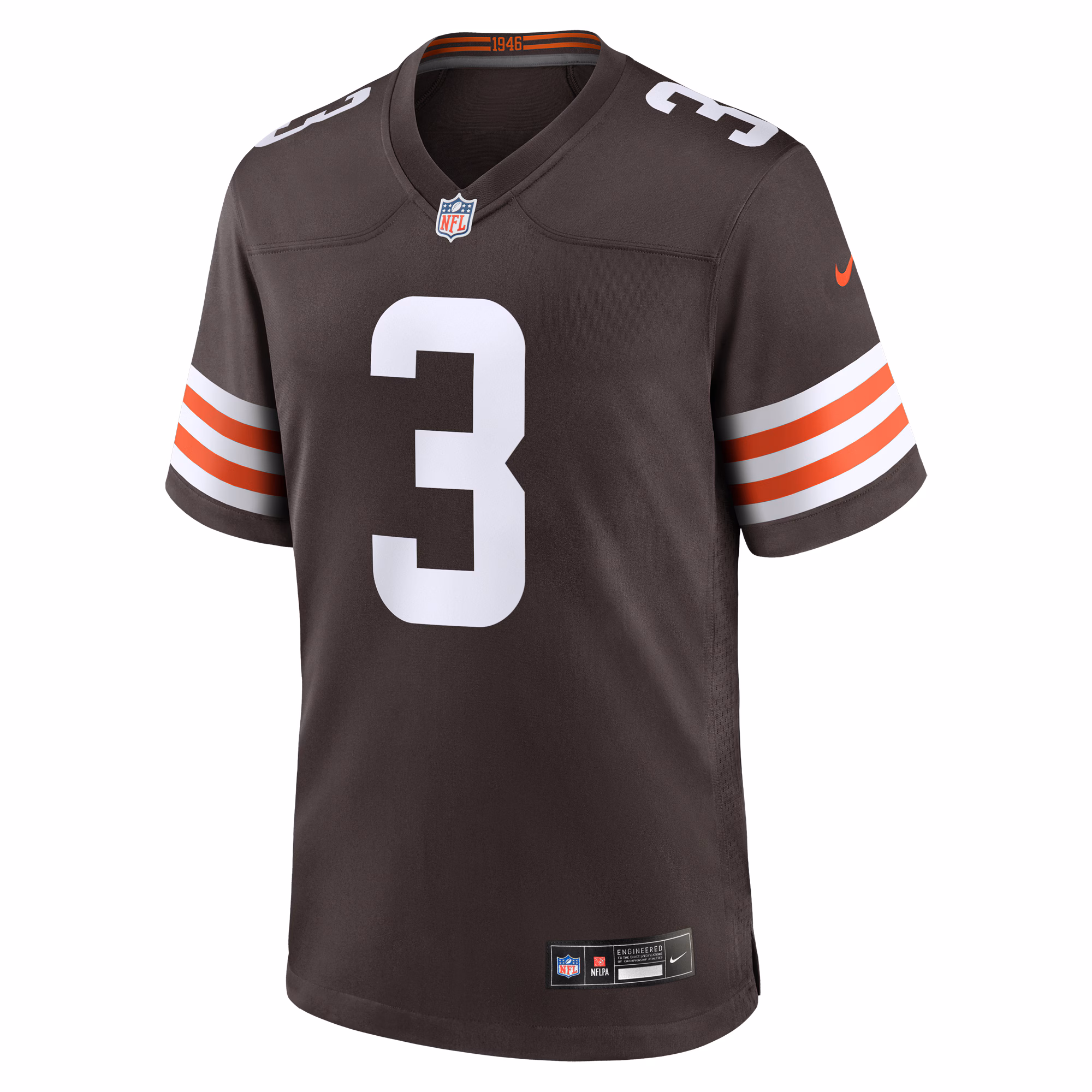 Men's Cleveland Browns Jerry Jeudy  Brown Game Jersey