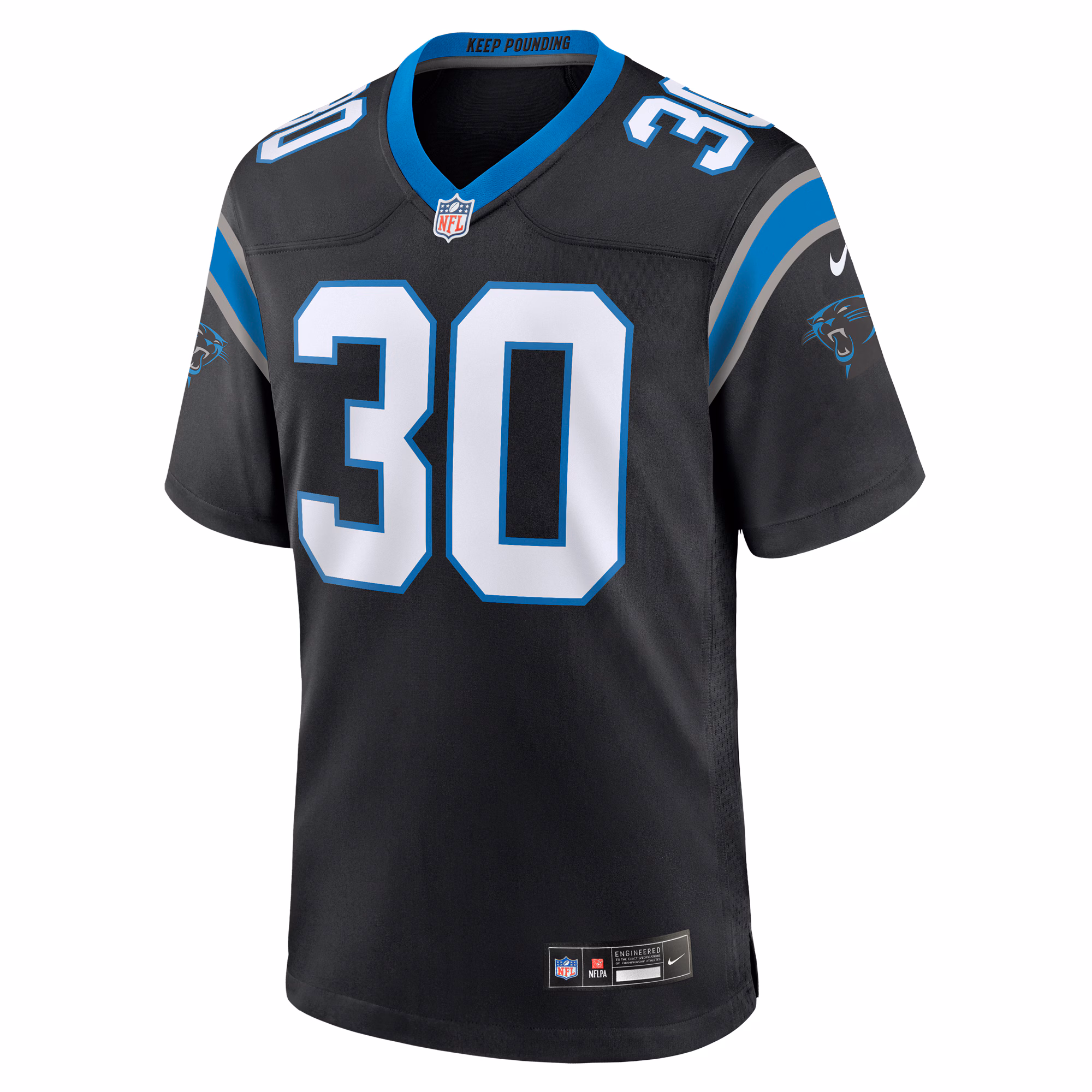 Men's Carolina Panthers Chuba Hubbard  Black Team Game Jersey