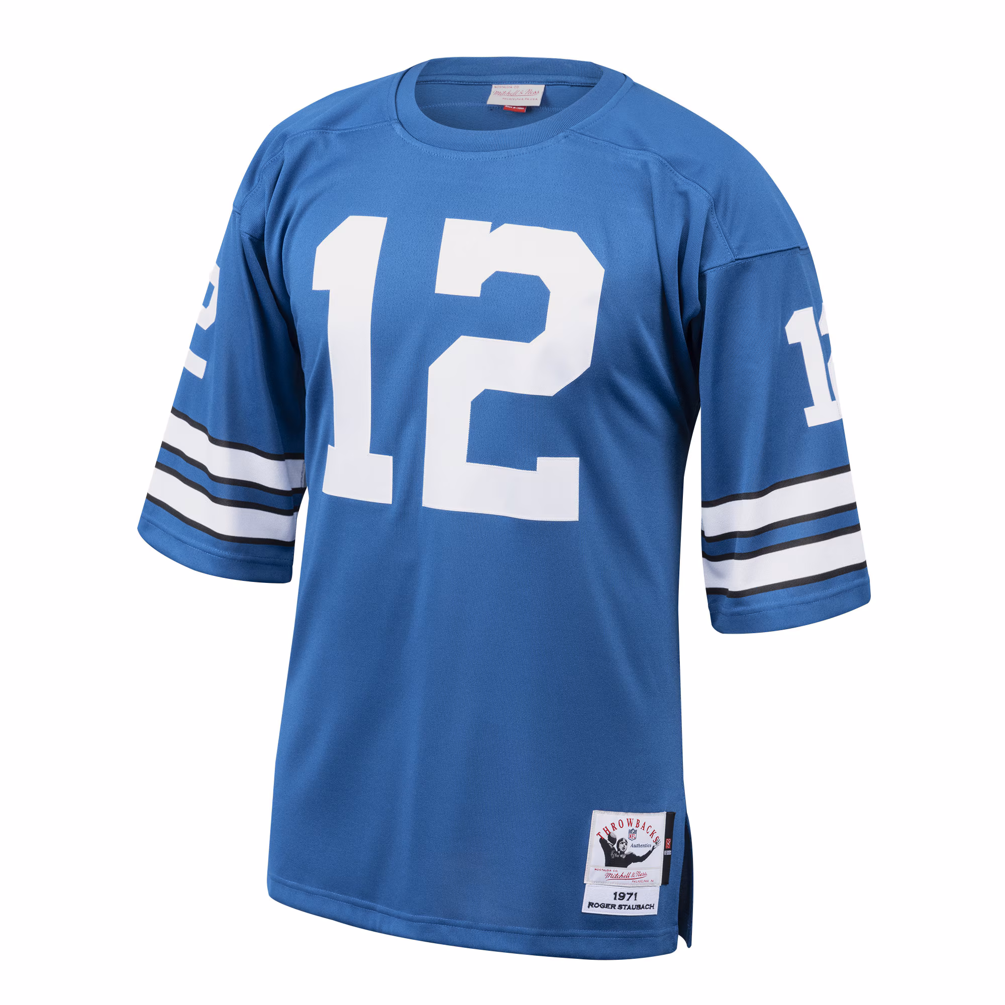 Men's Dallas Cowboys 1971 Roger Staubach Mitchell & Ness Royal Authentic Throwback Retired Player Jersey