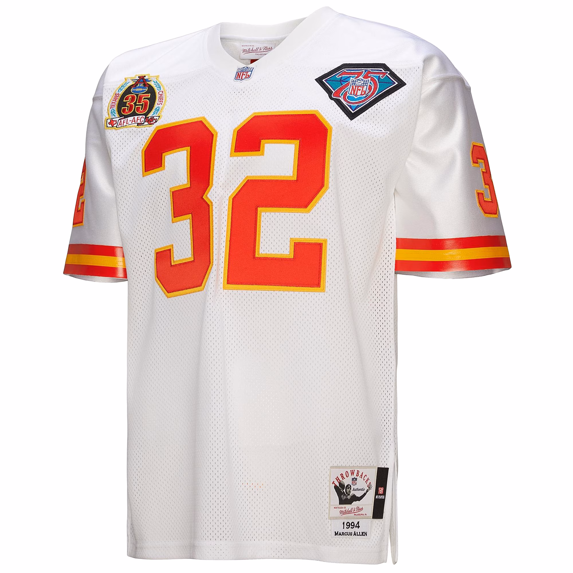 Men's Kansas City Chiefs 1994 Marcus Allen Mitchell & Ness White Authentic Throwback Retired Player Jersey