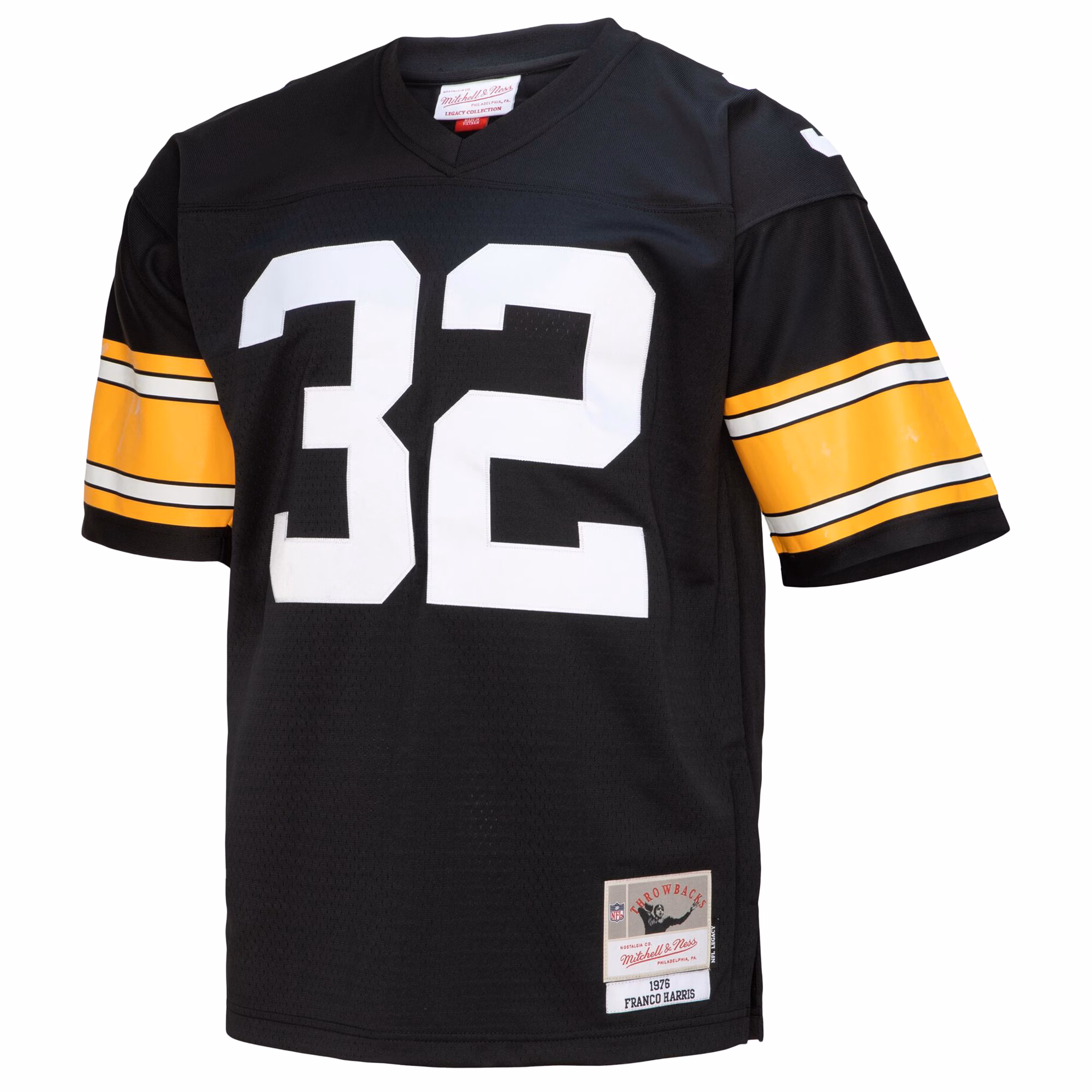 Men's Pittsburgh Steelers Franco Harris Mitchell & Ness Black Legacy Replica Jersey
