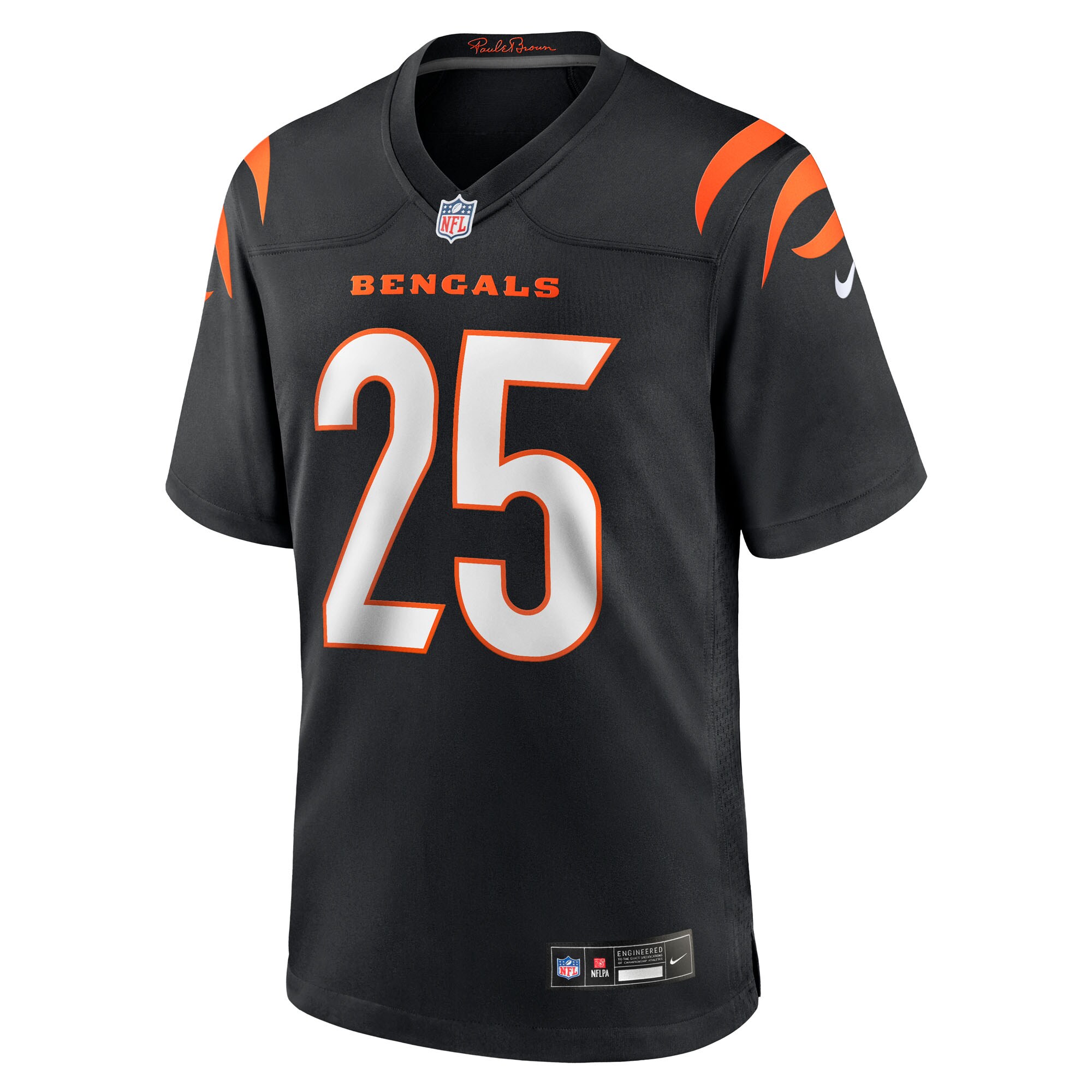 Men's Cincinnati Bengals Tahj Brooks  Black Team Game Jersey