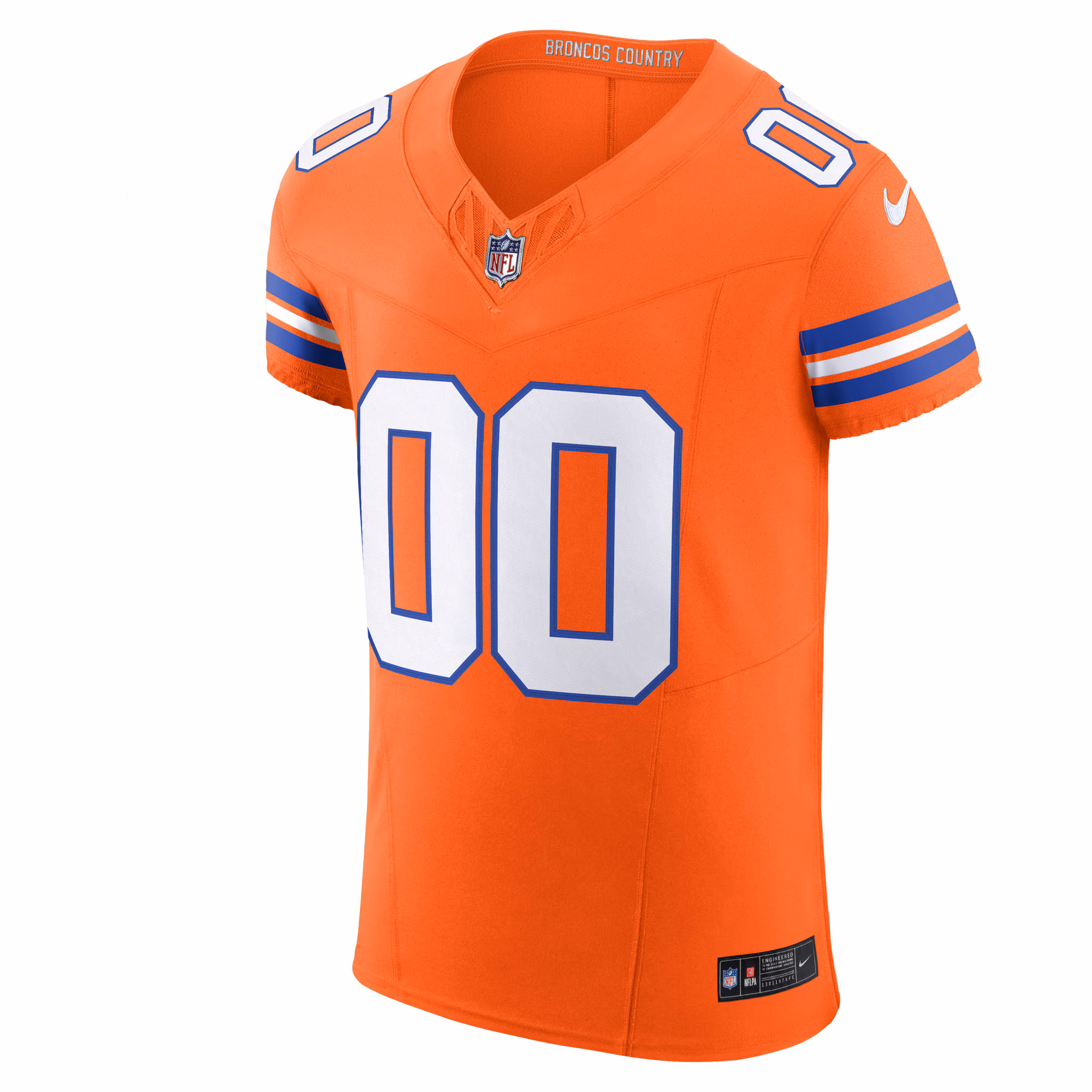Men's Denver Broncos  Orange Alternate 2 Mile High Collection 1977 Throwback Vapor F.U.S.E. Elite Custom Jersey