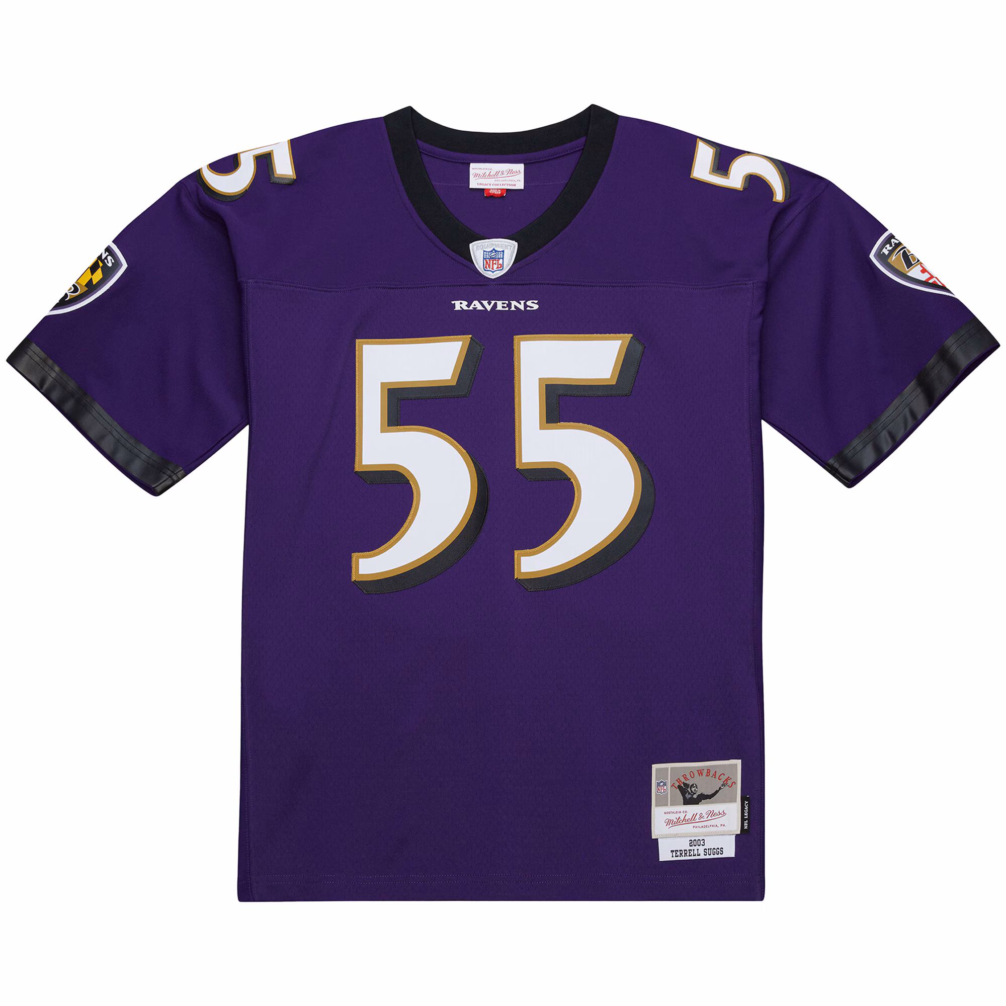 Men's Baltimore Ravens Terrell Suggs Mitchell & Ness Purple 2003 Legacy Replica Jersey