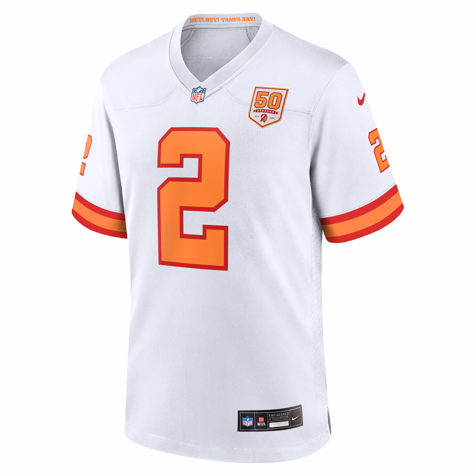 Men's '76 Tampa Bay Buccaneers Emeka Egbuka  White Alternate 50th Season Game Jersey