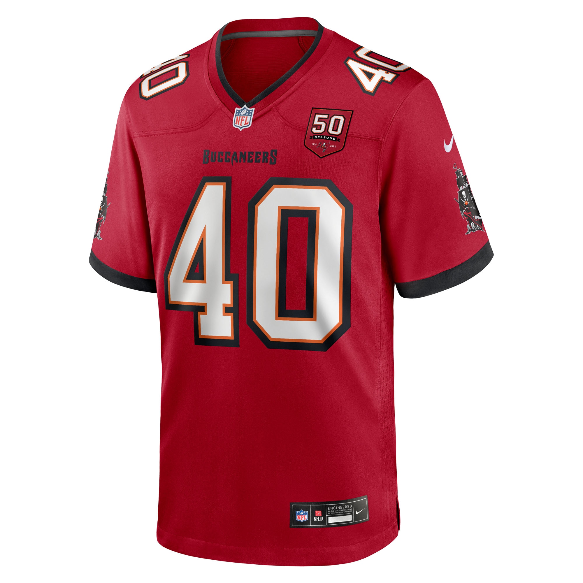 Men's Tampa Bay Buccaneers Mike Alstott  Red 50th Season Team Game Jersey