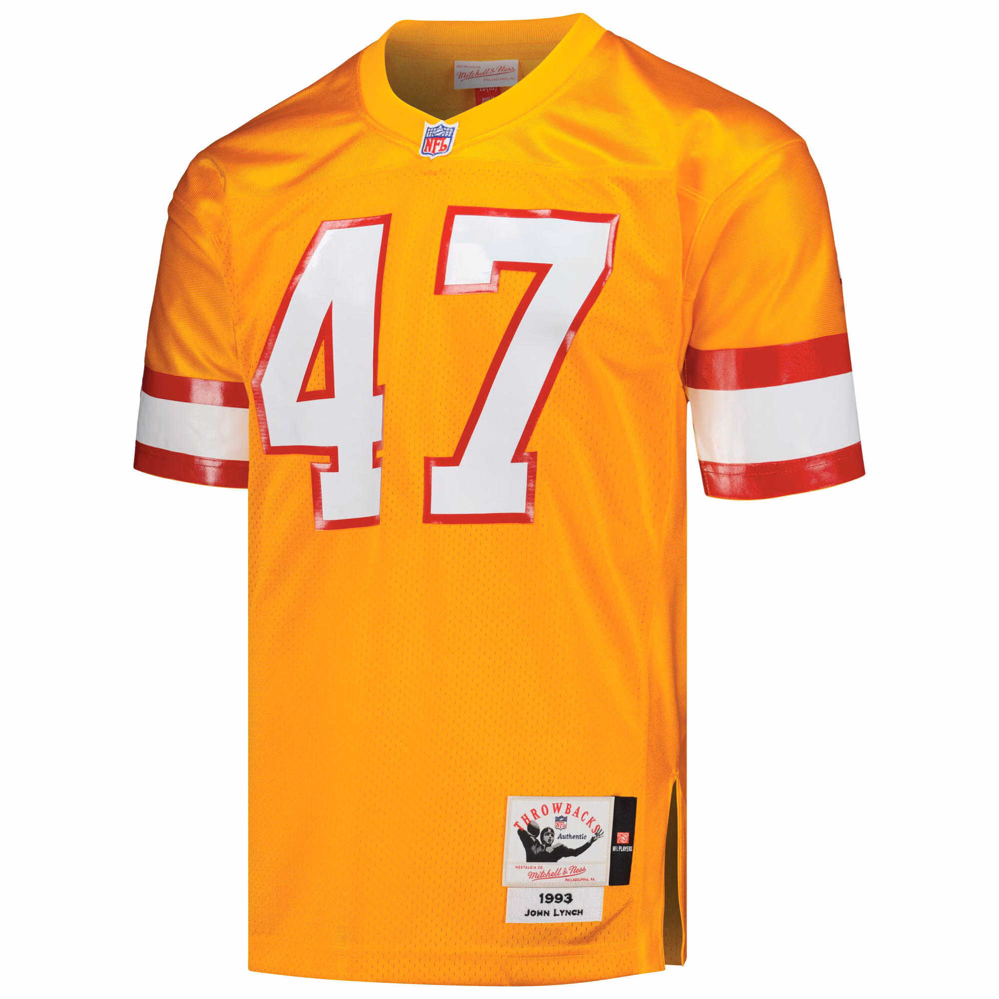Men's Tampa Bay Buccaneers 1993 John Lynch Mitchell & Ness Orange Authentic Throwback Retired Player Jersey