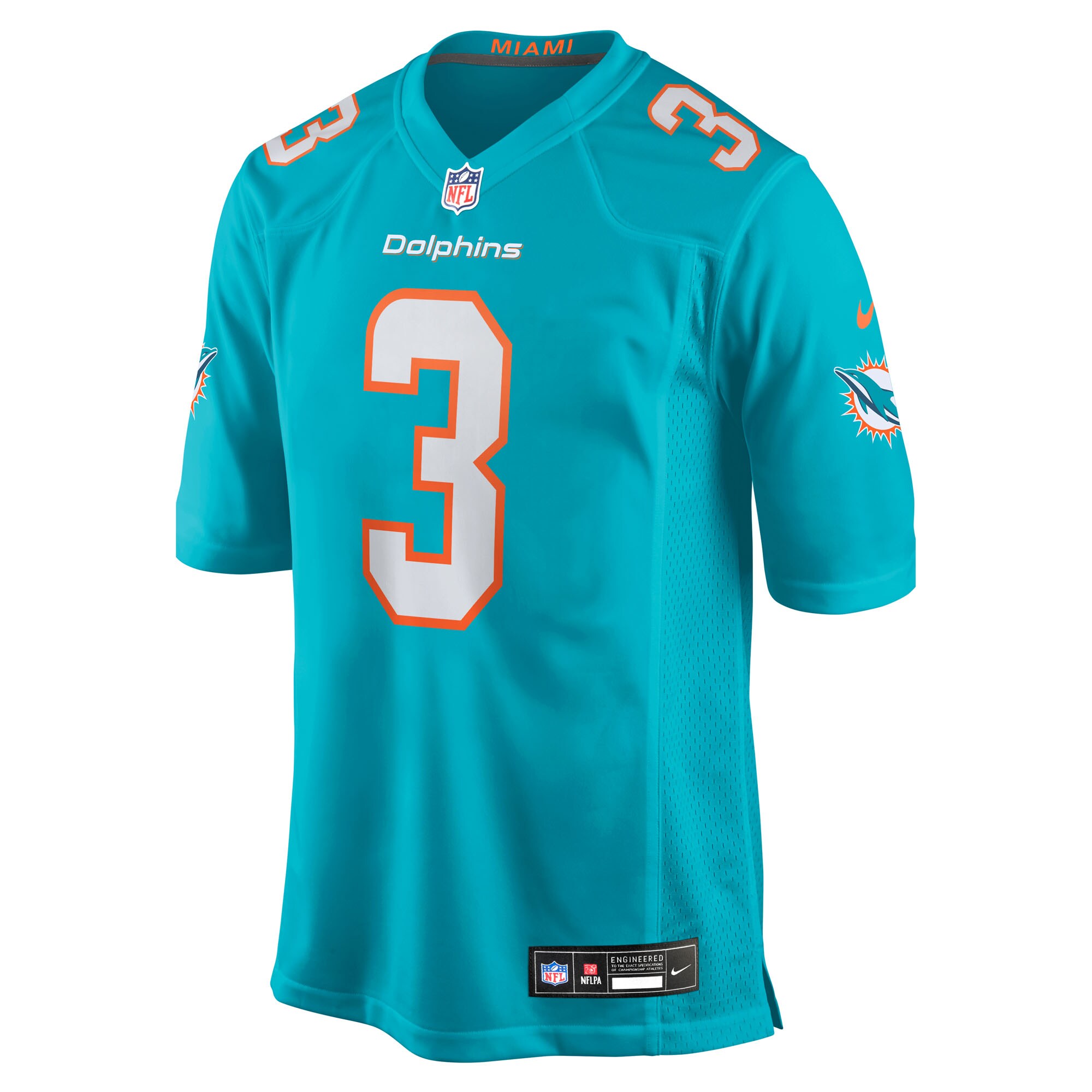 Men's Miami Dolphins K.J. Britt  Aqua Team Game Jersey