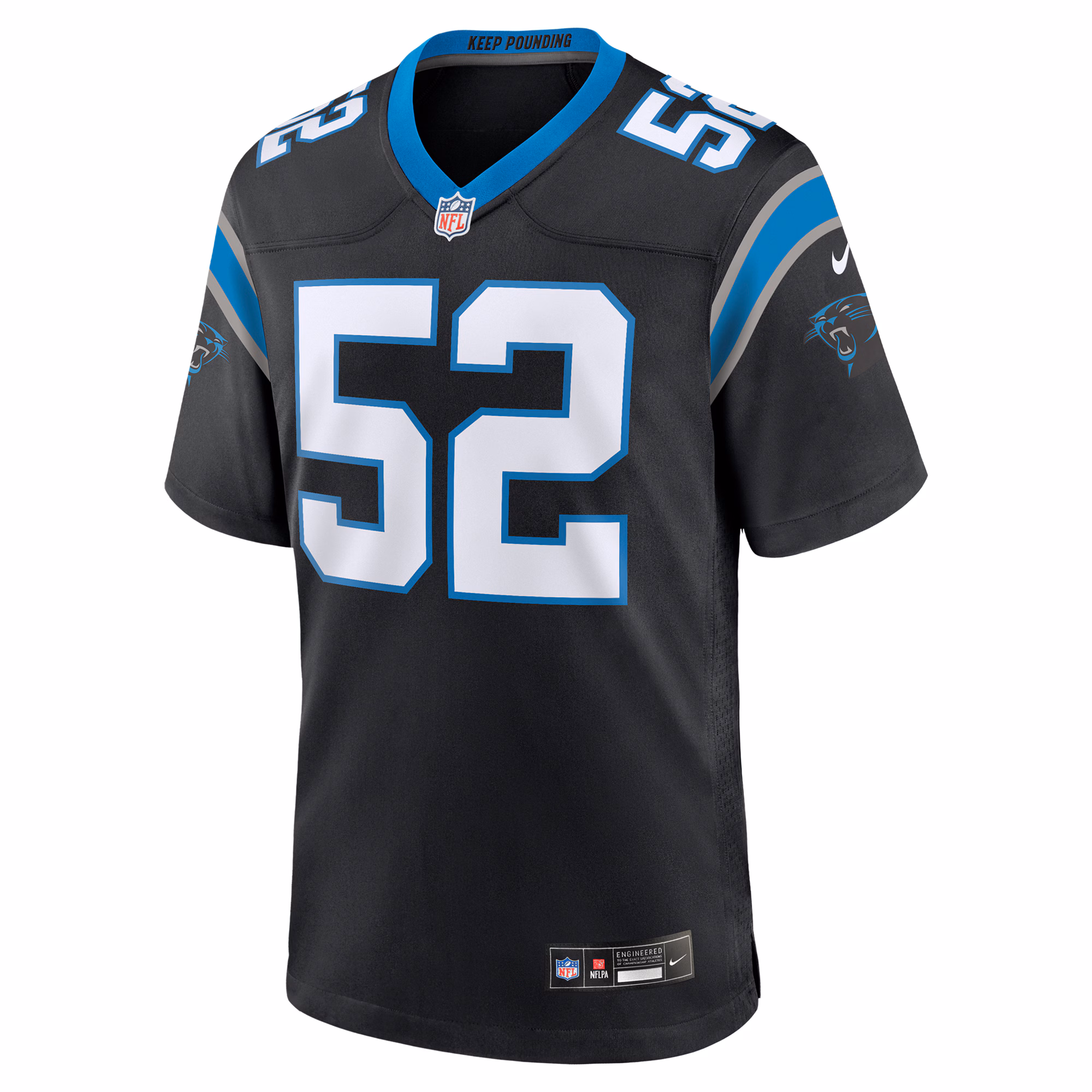 Men's Carolina Panthers DJ Johnson  Black Game Jersey