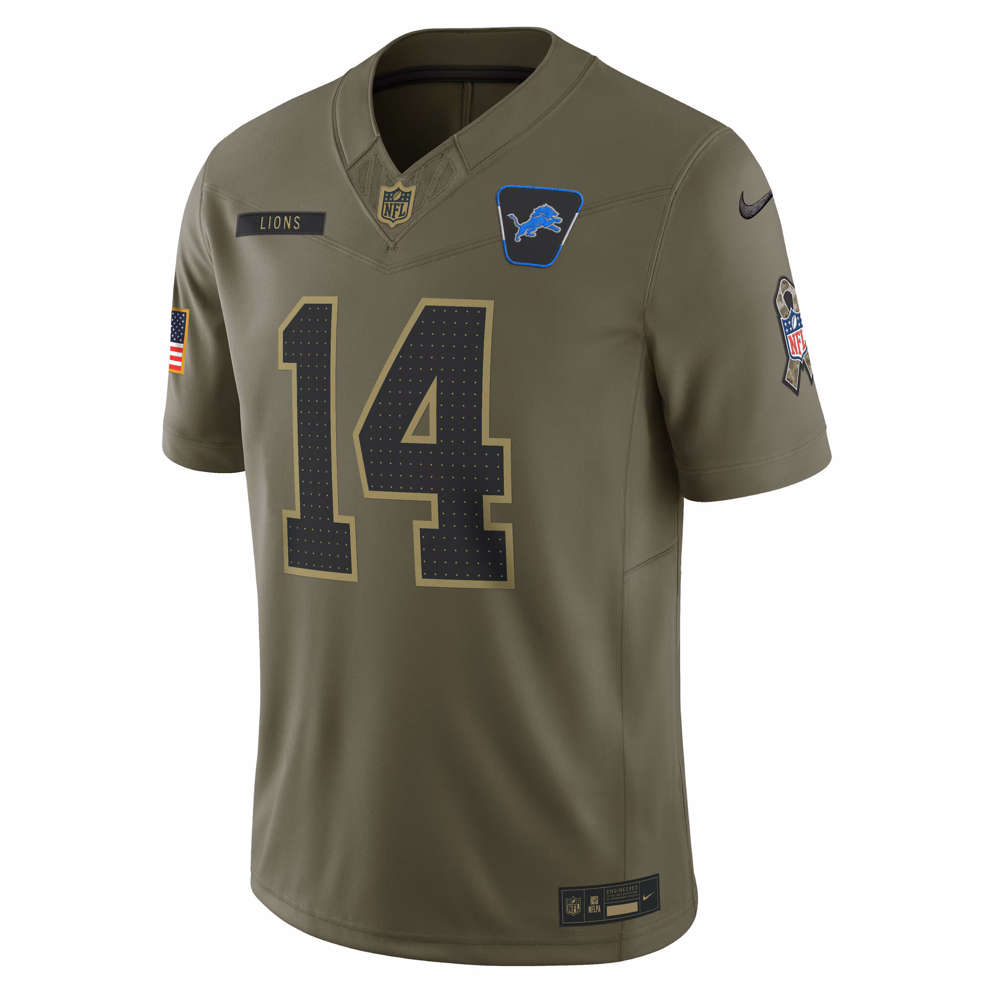 Men's Detroit Lions Amon-Ra St. Brown  Olive 2025 Salute to Service Limited Jersey
