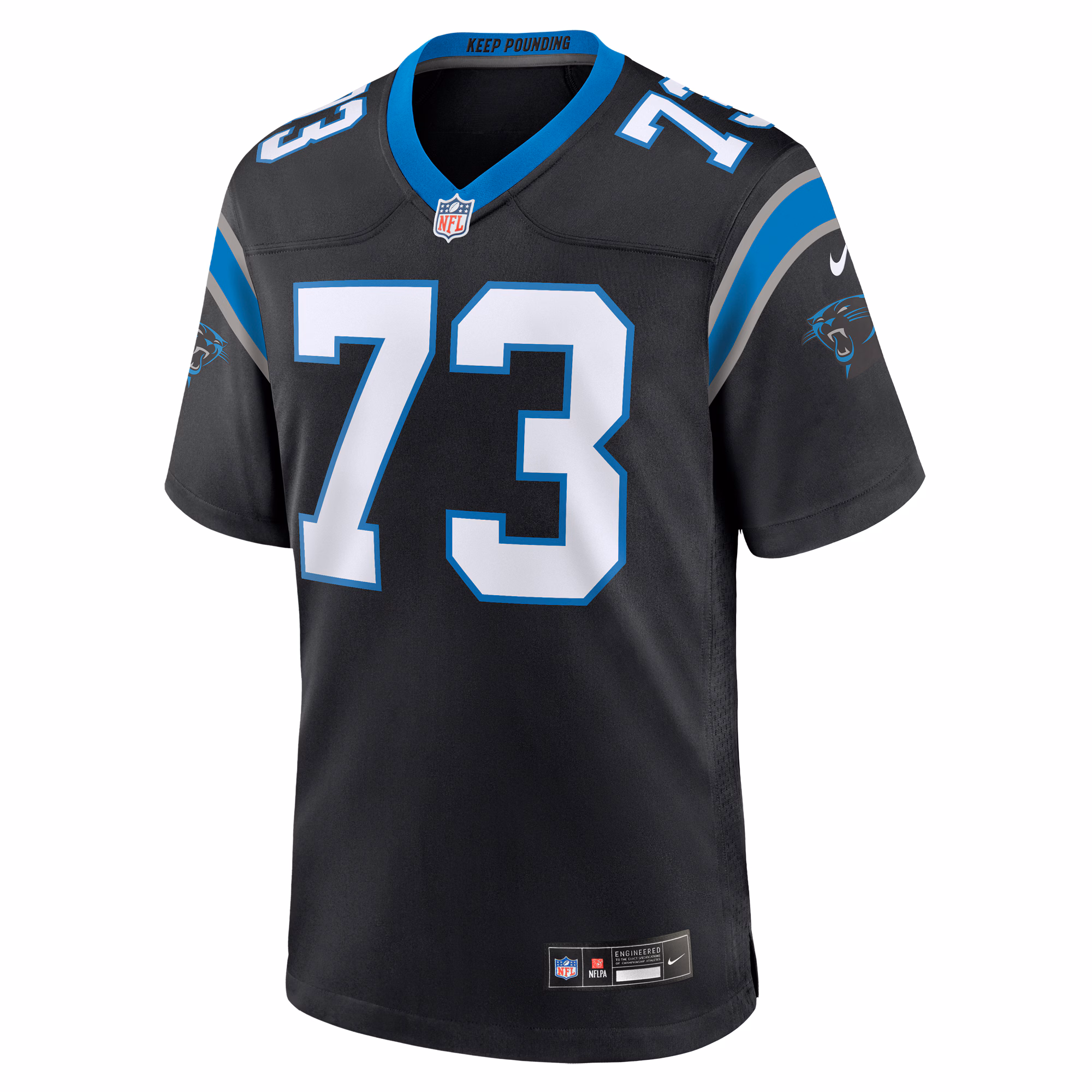 Men's Carolina Panthers Rashard Lawrence  Black Game Jersey