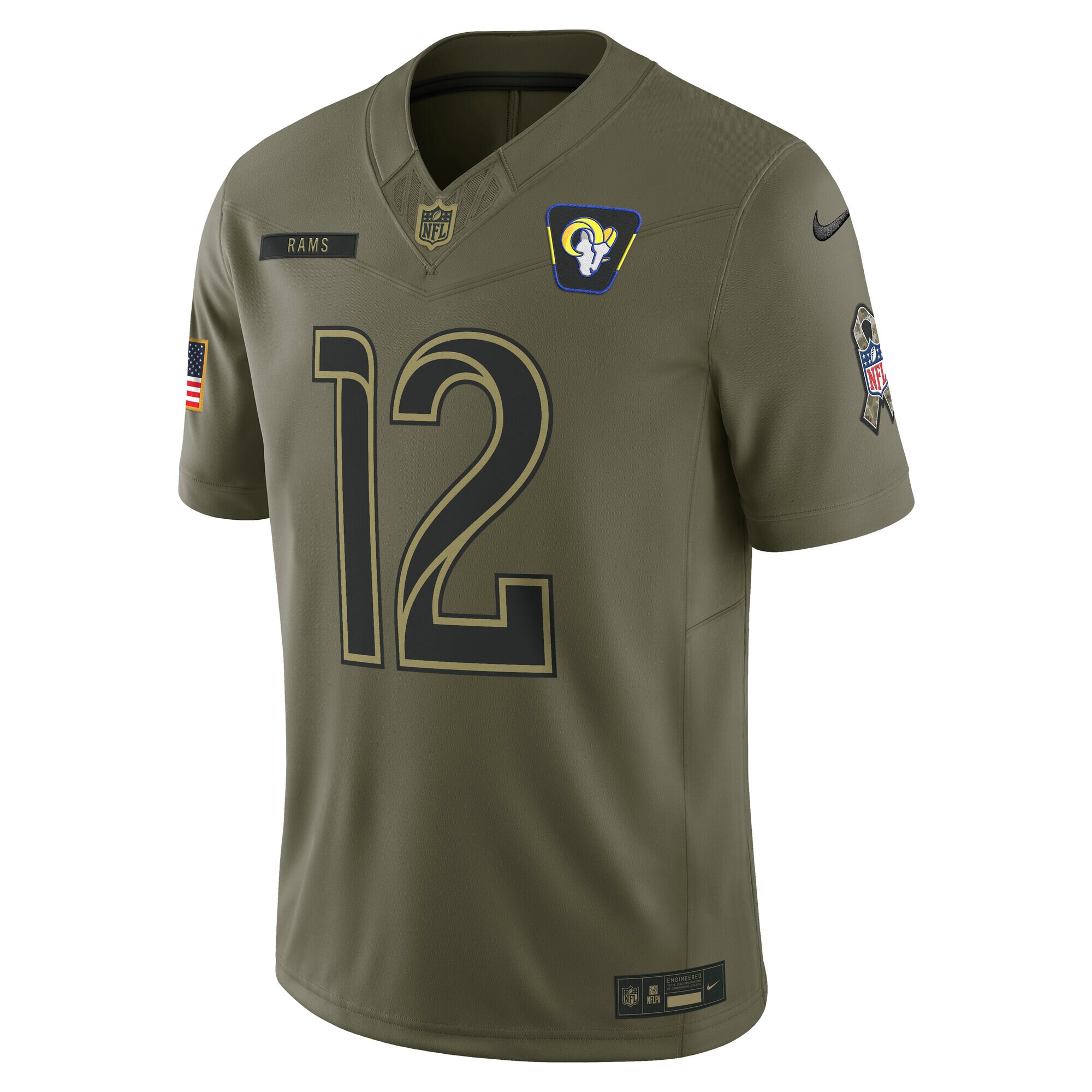 Men's Los Angeles Rams Puka Nacua  Olive 2025 Salute to Service Limited Jersey