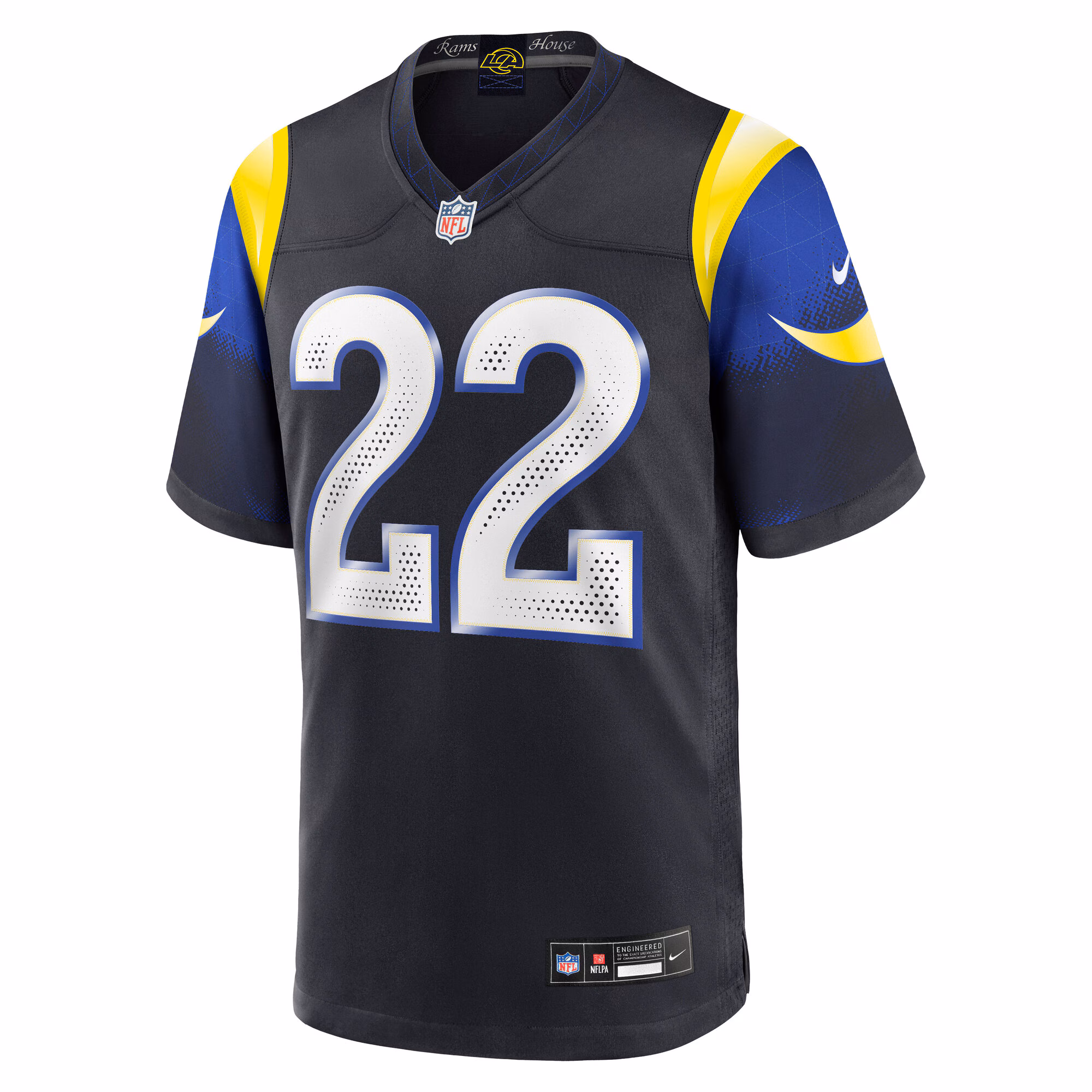 Men's Los Angeles Rams Blake Corum  Midnight Blue 2025 Rivalries Collection Game Jersey