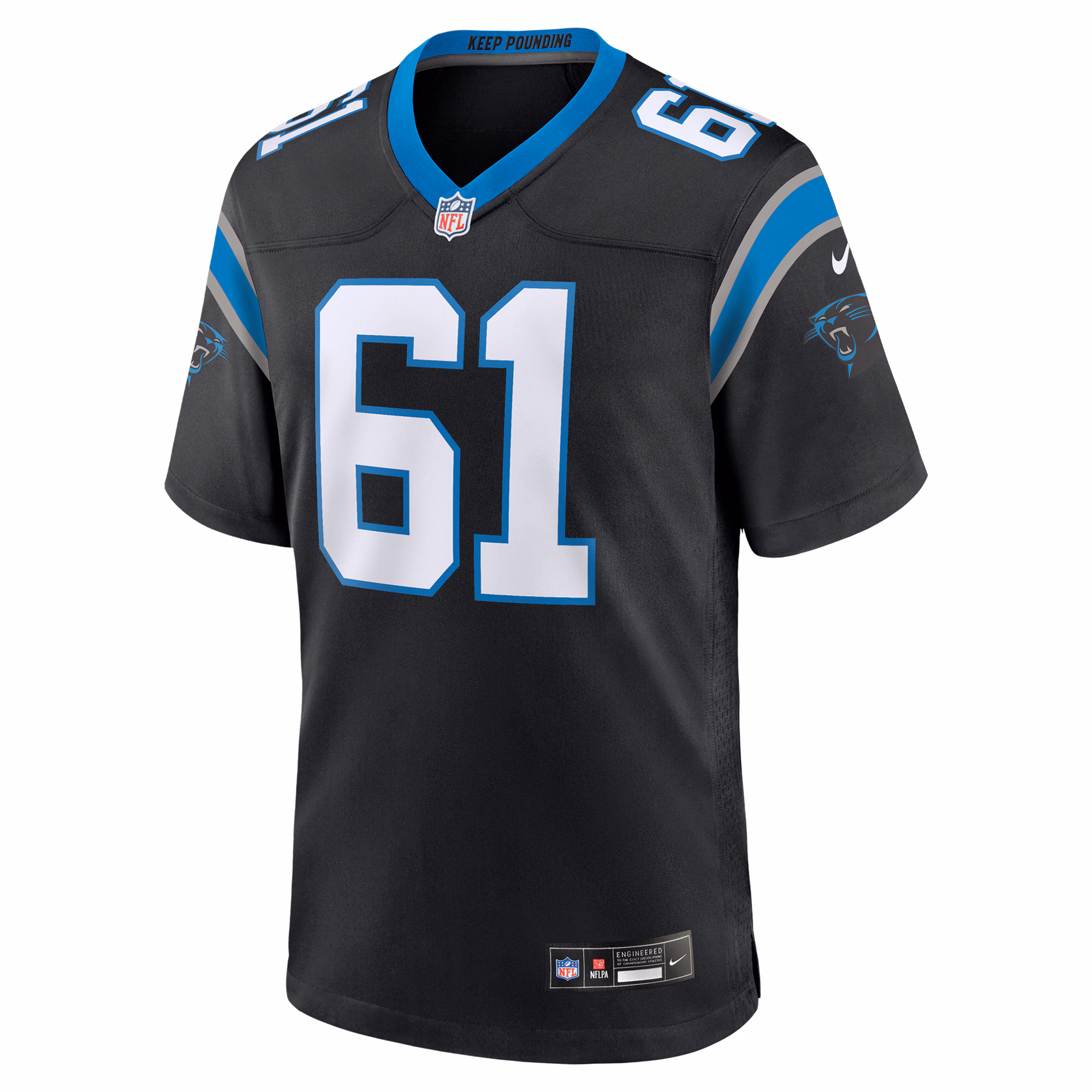 Men's Carolina Panthers Jarrett Kingston  Black Game Jersey