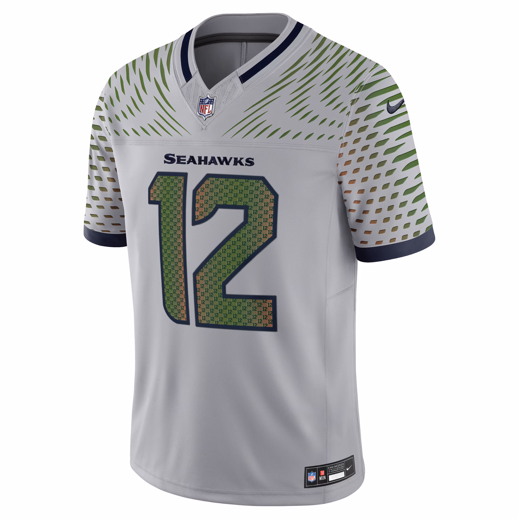Men's Seattle Seahawks 12s  Wolf Gray 2025 Rivalries Collection Limited Jersey