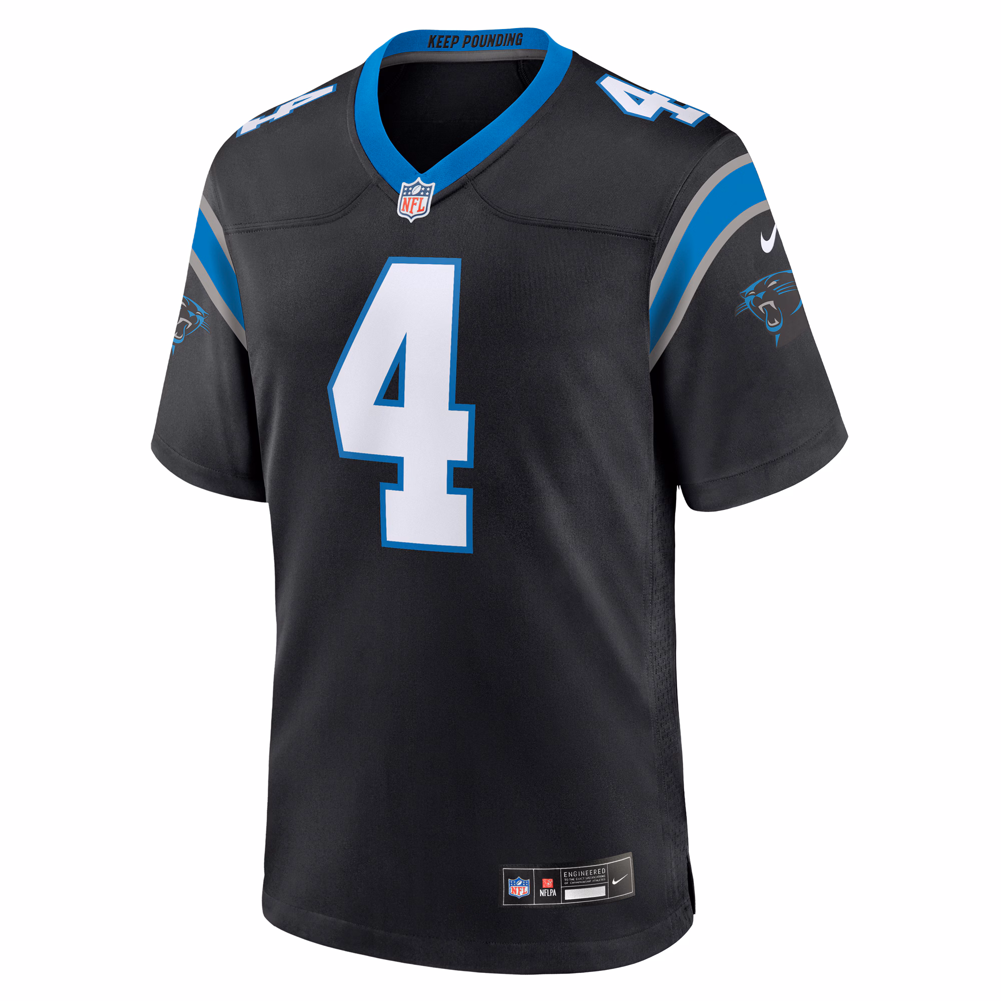 Men's Carolina Panthers Tetairoa McMillan  Black 2025 NFL Draft First Round Pick Game Jersey