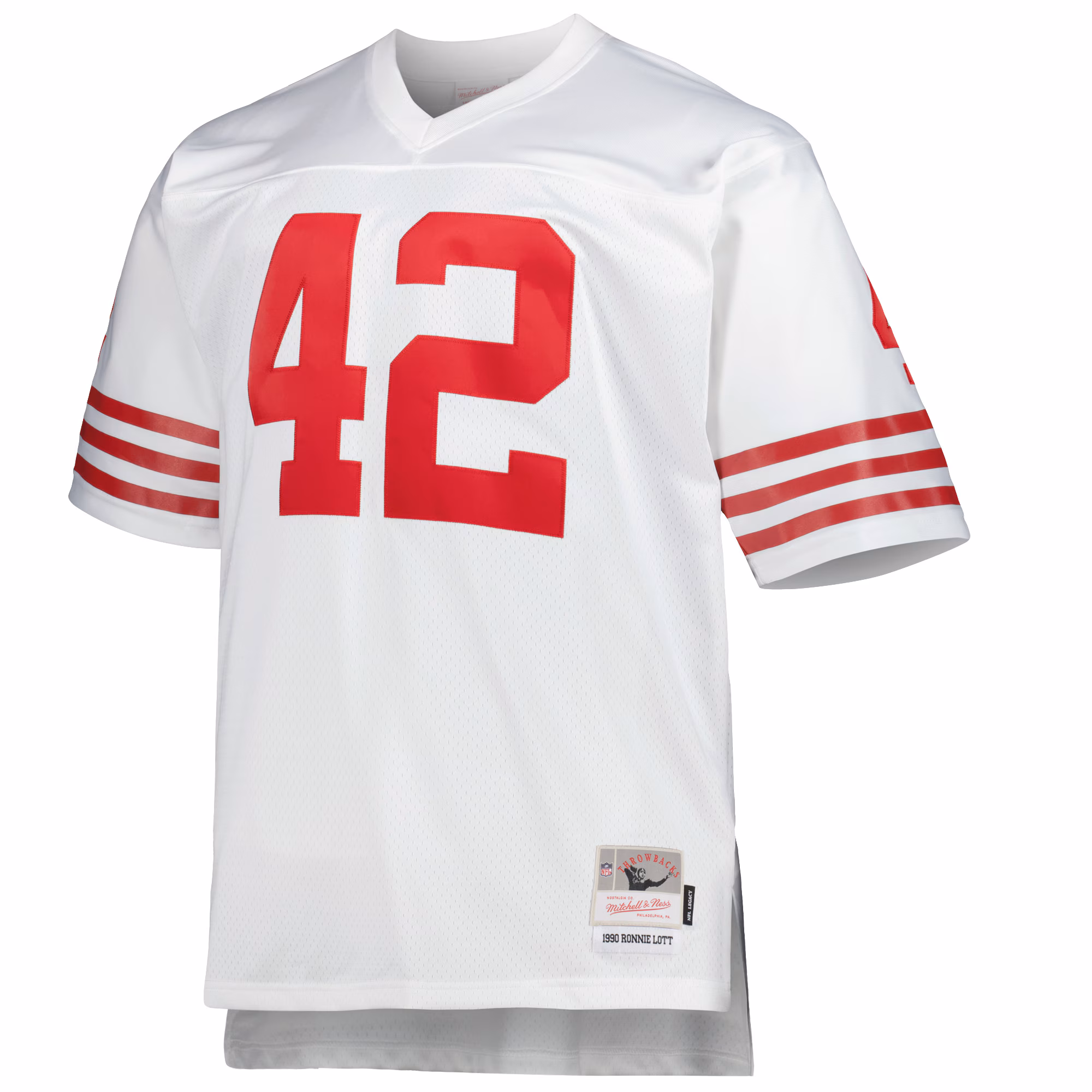 Men's San Francisco 49ers Ronnie Lott Mitchell & Ness White Big & Tall 1990 Retired Player Replica Jersey