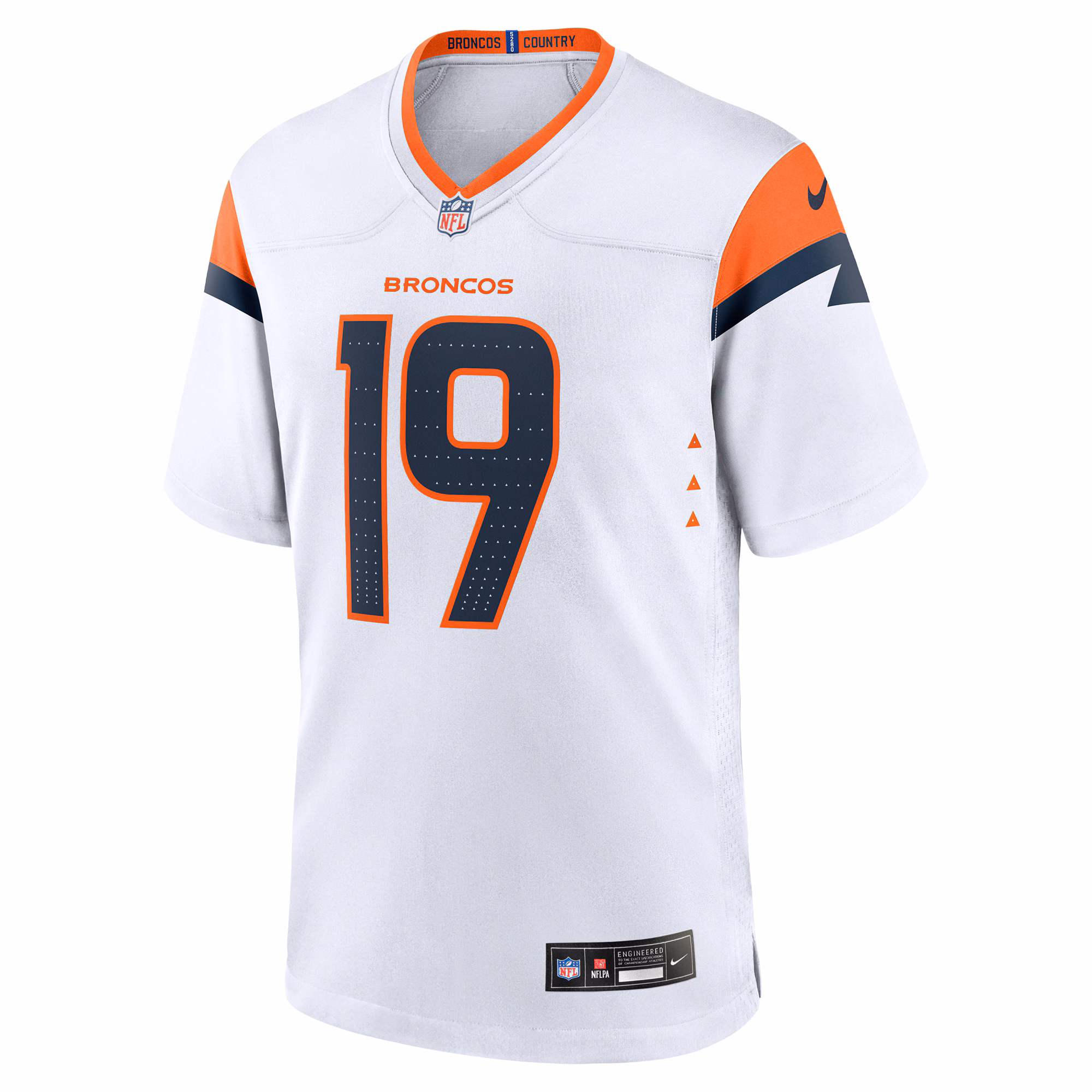 Men's Denver Broncos Marvin Mims Jr  White Game Jersey
