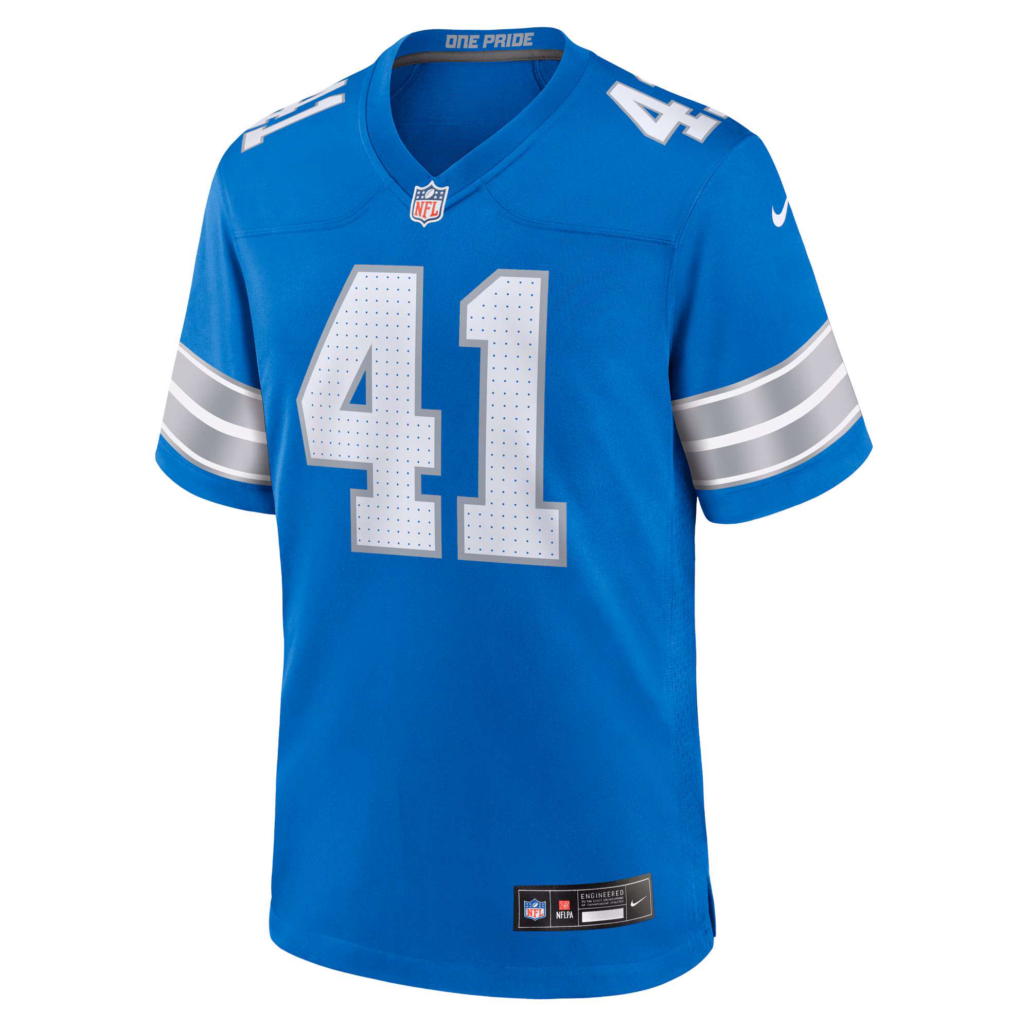 Men's Detroit Lions Gunnar Oakes  Blue Team Game Jersey