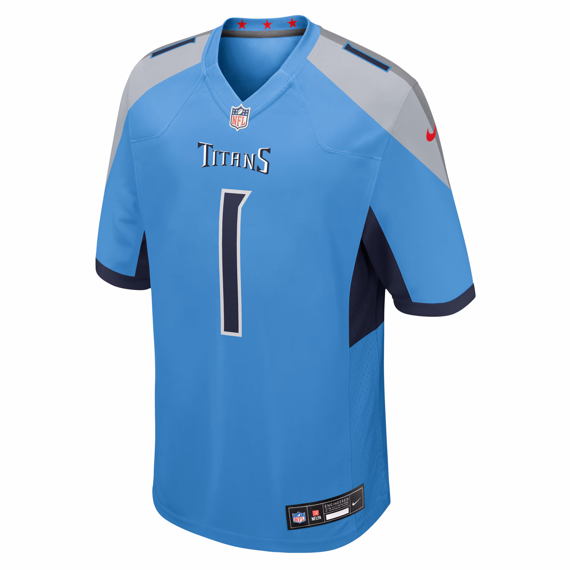 Men's Tennessee Titans Cameron Ward  Light Blue 2025 NFL Draft First Round Pick Game Jersey